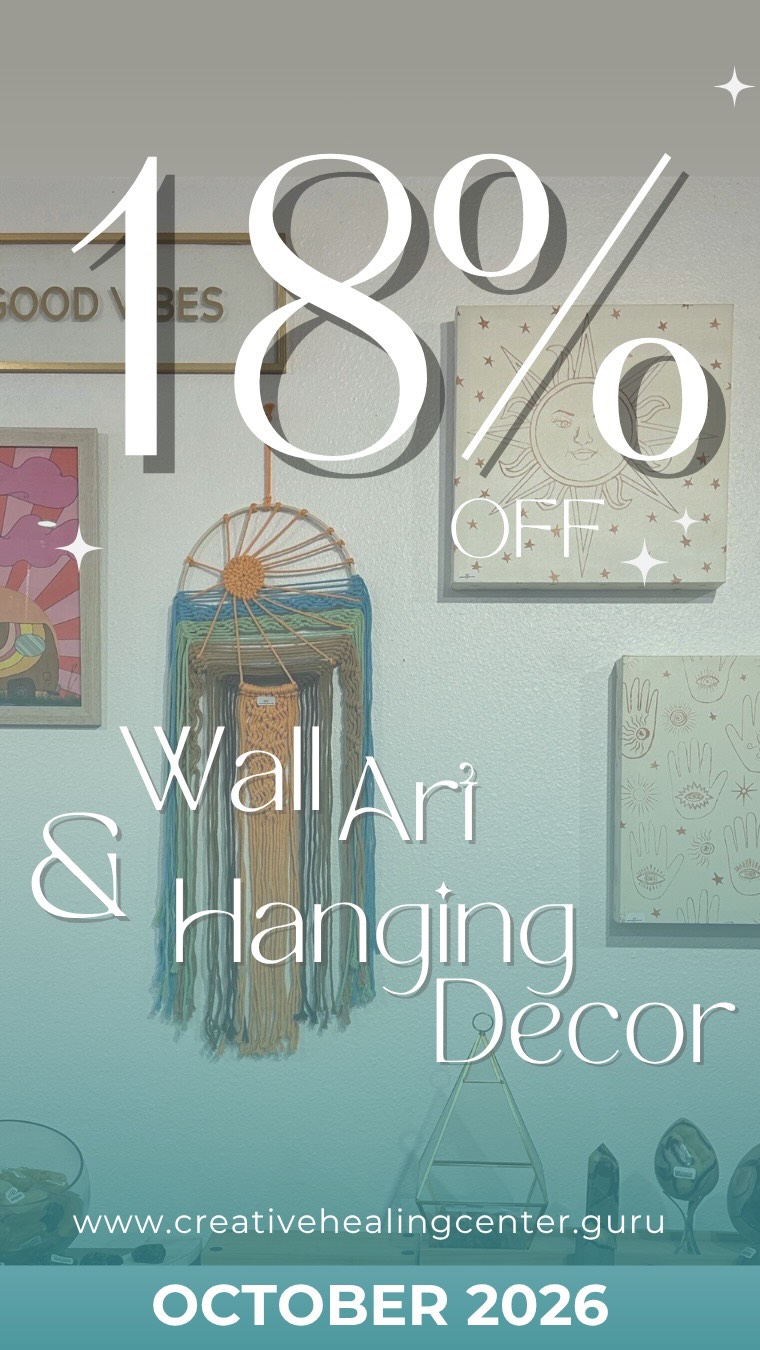 Our October sale is in full swing ✨
This month, enjoy 18% off wall art + hanging decor throughout the shop.
From pieces that bring texture and movement to your space, to art that simply makes you stop and look, there’s a lot to discover.
And honestly, photos and video don’t quite do these pieces justice. Come see them in person and find the one that speaks to you.
18% off all month at Creative Healing Center.
#CreativeHealingCenter #WallArt #HomeDecor #HangingDecor #ShopLocal