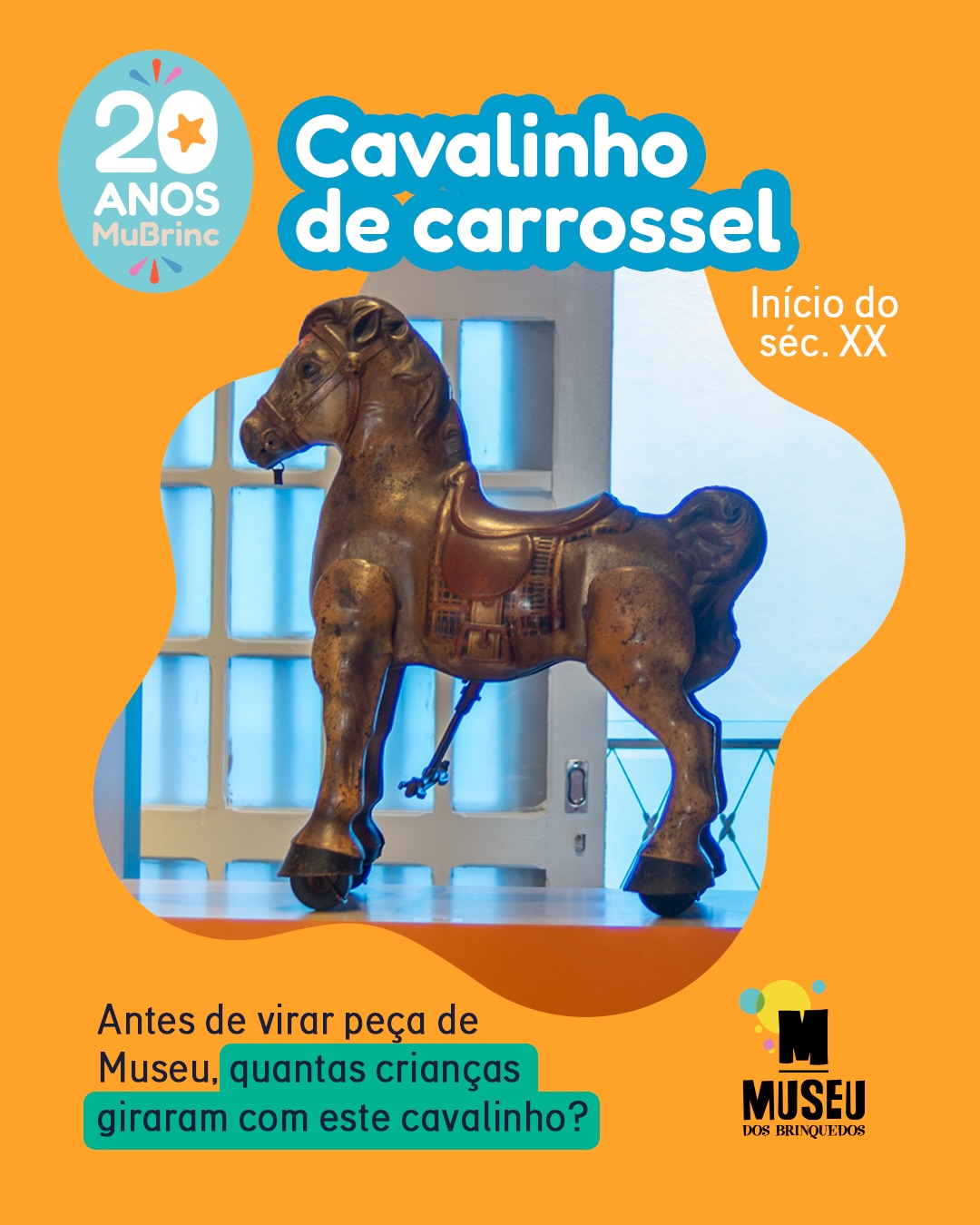 Antes de virar peça de Museu, quantas crianças terão girado com este cavalinho? 🎠
O mecanismo que simula o galope uniu a tecnologia da época diretamente à imaginação infantil.
Qual brinquedo de parque de diversões ficou marcado na sua memória? Conta pra gente nos comentários! 👇
O Museu dos Brinquedos conta com o patrocínio da Cemig, por meio da Lei Estadual de Incentivo à Cultura de Minas Gerais, e com o patrocínio do Instituto Unimed-BH e do Instituto Marina e Flávio Guimarães - Grupo Bmg, por meio da Lei Federal de Incentivo à Cultura; além das empresas Marcelo Guimarães Advogados e Associados e Decta Contabilidade.
#MuBrinc20Anos #MuseudosBrinquedos #DeBrincadeiraEmBrincadeira #20Brinquedos20Historias #BeloHorizonte @grupobmg.oficial @institutomfg_ @circuitoliberdade @prefeiturabh @culturaeturismomg