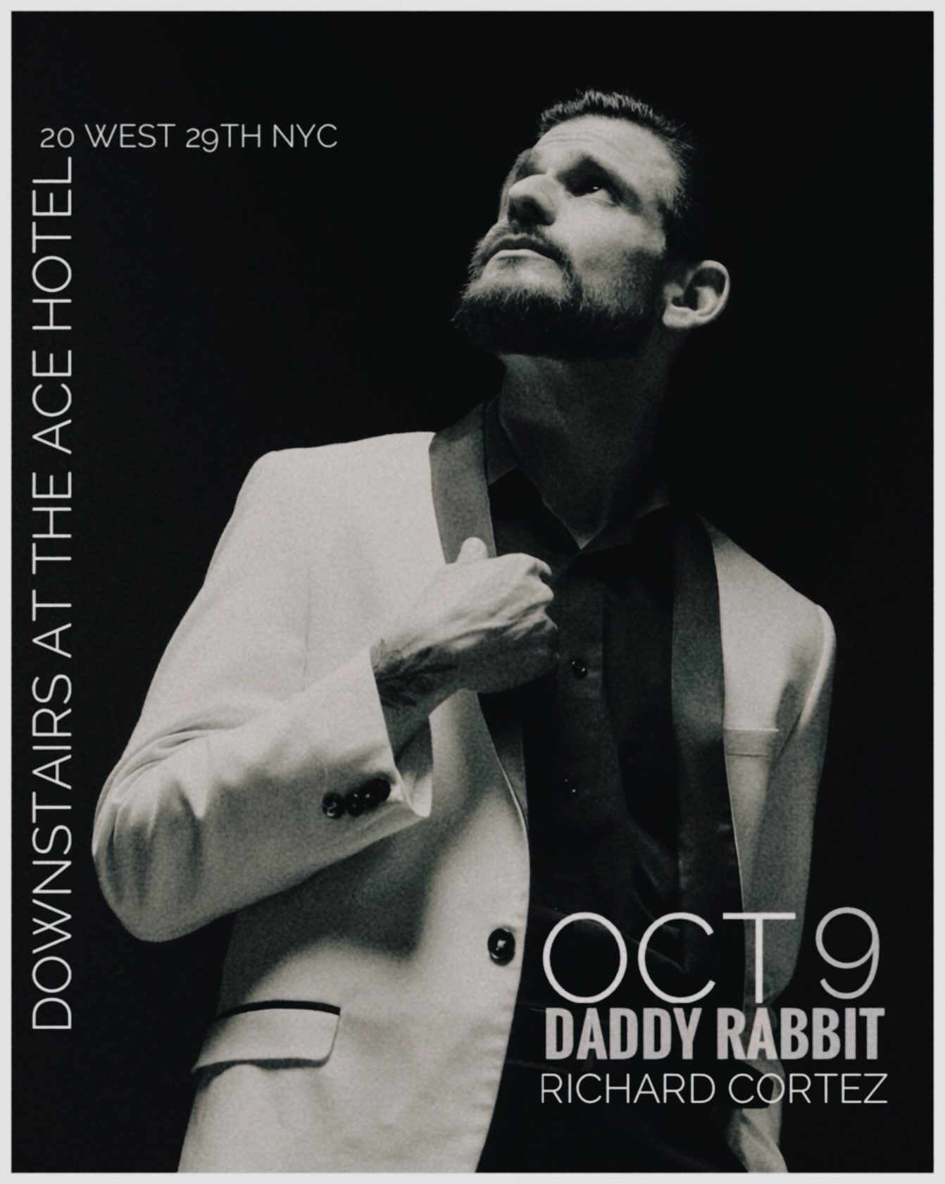 Oct 9 we welcome back the great Richard Cortez. Get your tickets ASAP. We will also celebrate @mathiasvanleyden bday! Don’t miss the new spot. @acehotelnewyork ticket link in bio.