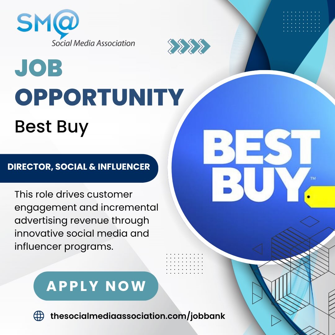 ๐ Explore these open roles featured on our job board:
Best Buy: Director, Social & Influencer (Drive customer engagement and incremental ad rev through innovative social/influencer programs)
ASPCA: Coordinator, Digital Marketing (Strategize, create, and update fundraising/cultivation content for public and donor-facing channels)
H2M: Digital Content Specialist (Develop digital content strategies aligned with short- and long-term marketing goals)
๐ Apply for these and more at https://www.thesocialmediaassociation.com/job-bank
#MarketingJobs #SocialMediaJobs #JobOpening #CareerGrowth #NonprofitJobs