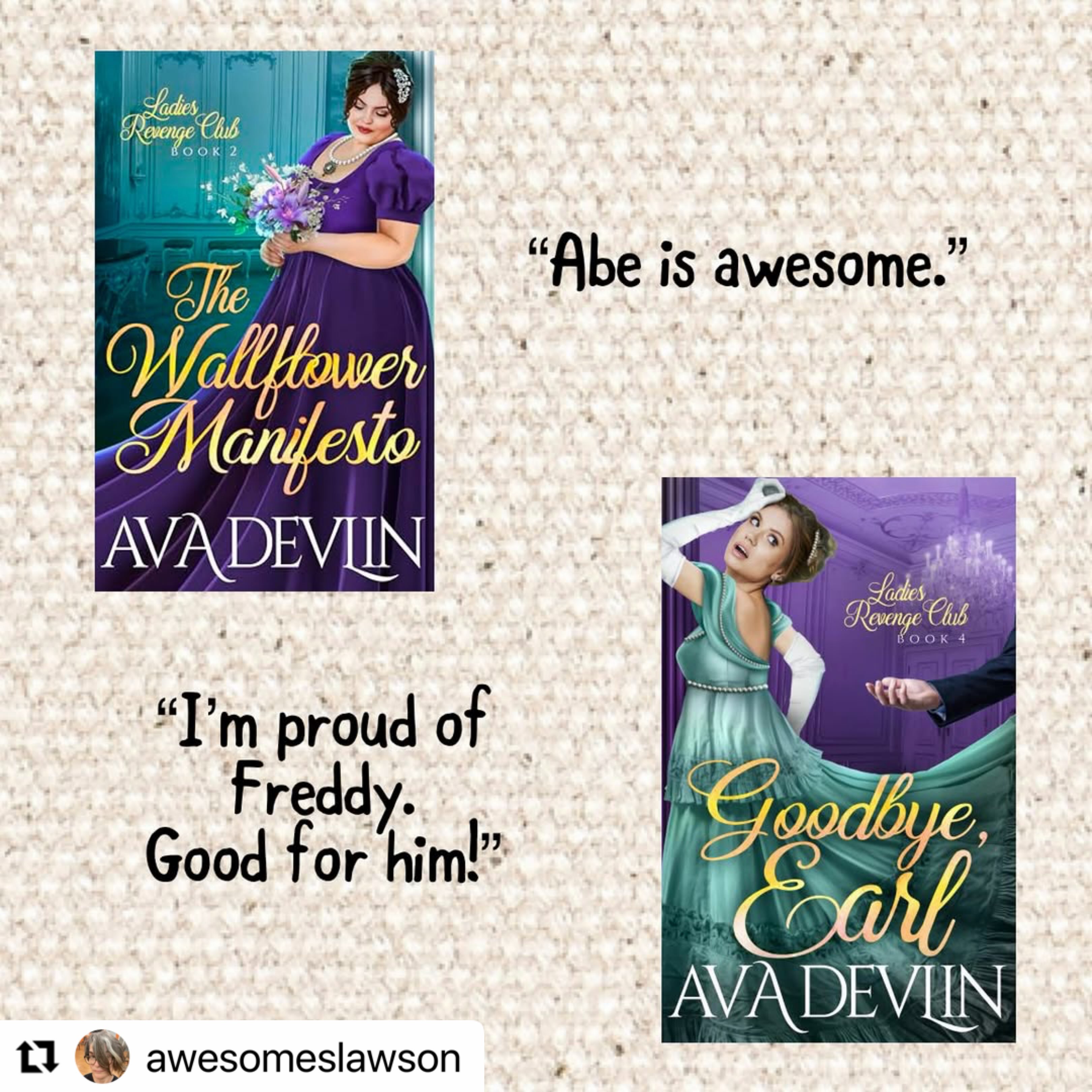 #Repost @awesomeslawson
・・・
My husband Jerry loves #historicalromance as much as I do. I started reading books to him after he realized the positive effects the books were having on our relationship…😉 I recently asked him what some of his favorites were and why. Now, Jerry claims he is a simple man of relatively few words…but I thought I’d share what his thoughts and feelings were about some of his picks. Coming soon…Jerry’s favorite side characters. #historicalromancebooks #historicalromancereaders