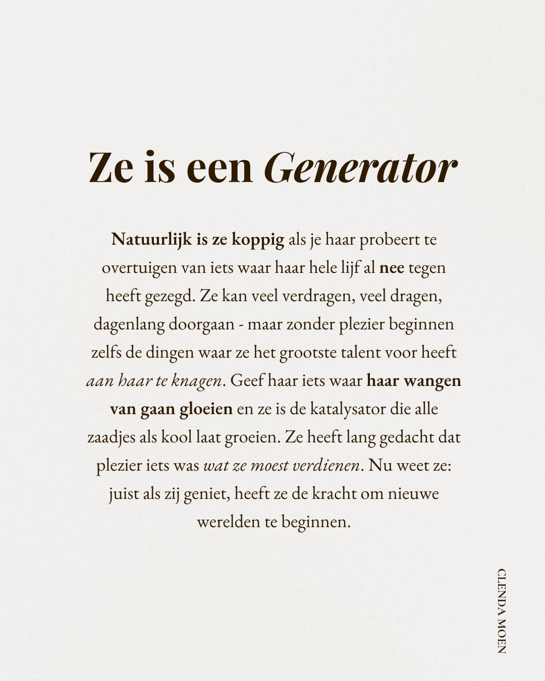 Human Design gaat niet alleen over “welk energietype je bent”
Het laat zien welke eigenaardigheden onmiskenbaar bij je horen, hoe je liefhebt, welke voeding je wél en niet verteert, wat jouw verborgen talenten zijn, wat je nodig hebt in intimiteit, wat jouw unieke manier is om geld aan te trekken, waarom je vastloopt en wat je energie geeft.
Hoe je die inzichten over het échte, rauwe, dagelijkse leven binnen minuten uit een chart kunt aflezen?
Dat leer je in mijn gratis training: zo word je Human Design Expert - voor jezelf en anderen 🔥
🎁 De training is dit weekend nog gratis te zien.
Comment “SUMMER” voor de link 😘