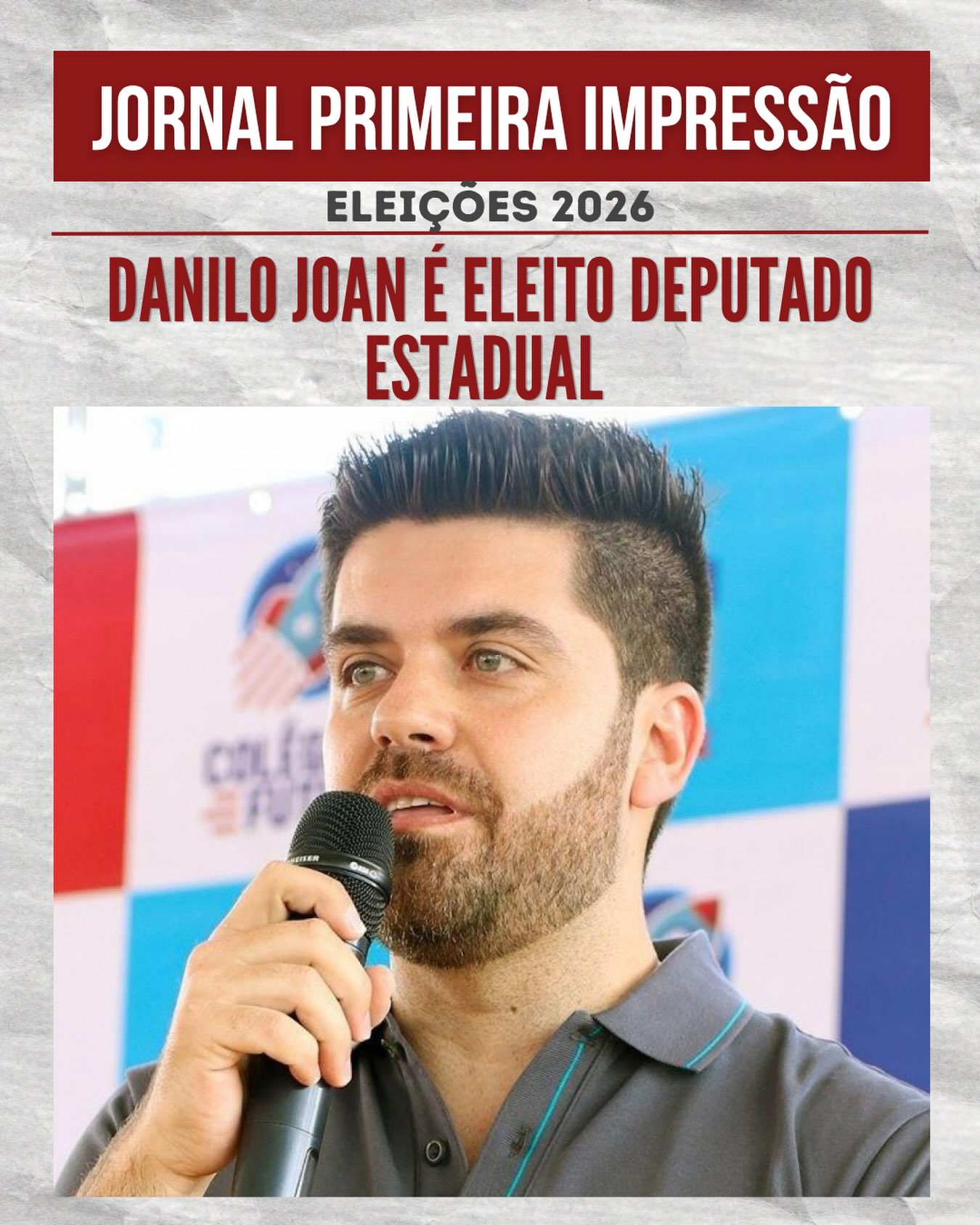 ELEIÇÕES 2026 | Assembleia Legislativa de São Paulo.
Com a conclusão da apuração dos votos deste domingo, Danilo Joan (PP) foi eleito deputado estadual por São Paulo. O ex-prefeito de Cajamar integrará a nova legislatura da Alesp a partir de 2027.