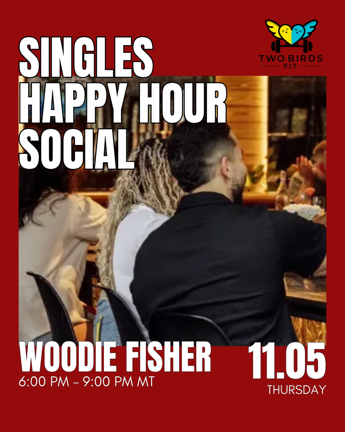 Thursday happy hour, except everyone there is open to meeting someone 👀🍸
We’re heading to Woodie Fisher on November 5 for a Singles Happy Hour Social — no workout clothes, no speed dating rotations, and no agenda to follow. Just 40 singles, a reserved space to mingle, light bites, and happy hour pricing all night long.
📅 Thursday, November 5
⏰ 6–9 PM
📍 Woodie Fisher Kitchen & Bar - 1999 Chestnut Place #100, Denver
Come solo (most people do!), grab a drink, find a spot at the bar, introduce yourself to someone new, and move around at your own pace.
🍴 Light bites included
🍸 Happy hour prices all night
👋 Limited to 40 people
📱 Find Your Peeps + optional matching afterward
🎟️ Grab your ticket through the link in bio @twobirdsfit