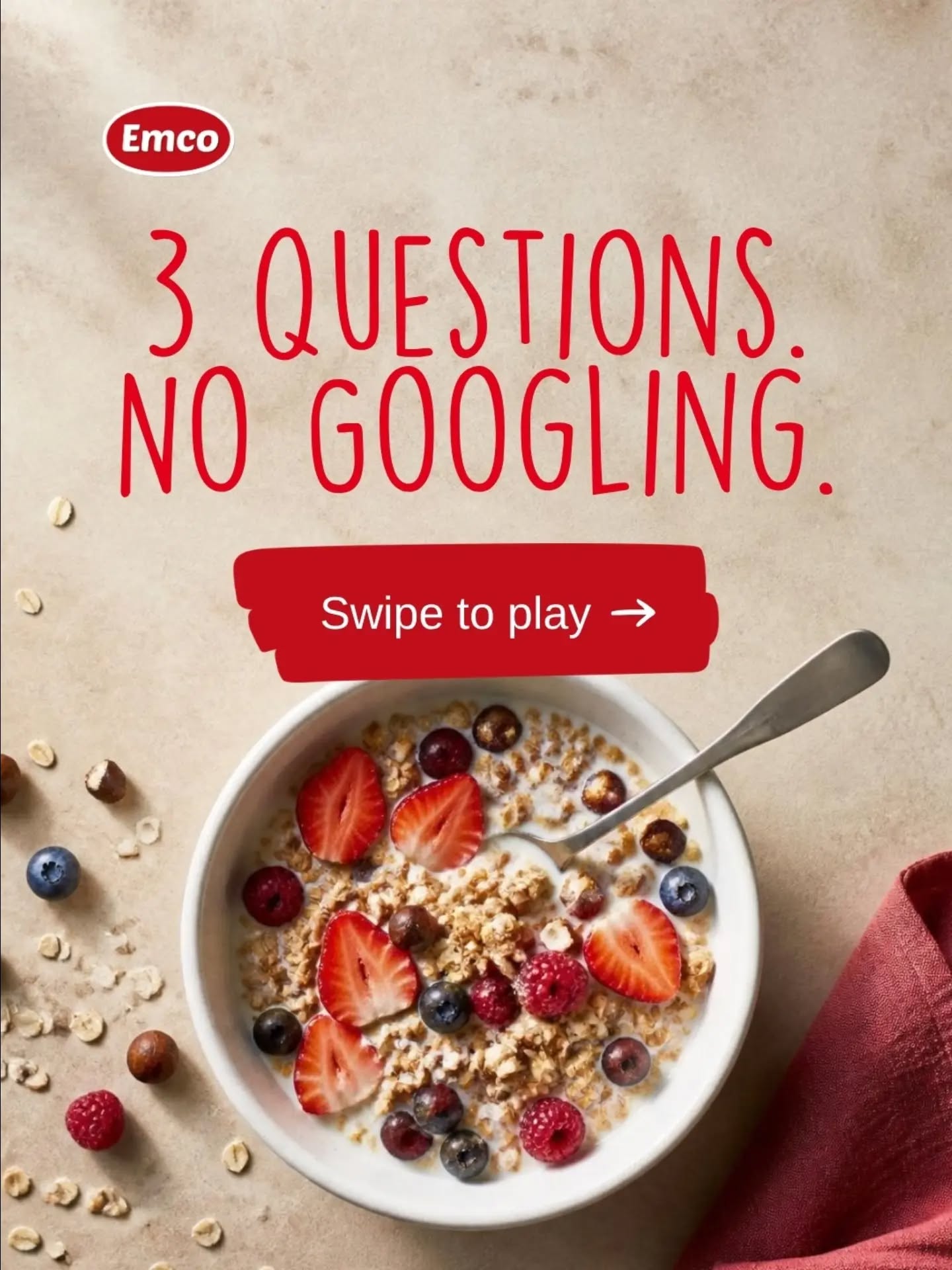 3 questions. No Googling. 🥣
How well do you really know the family brand behind your breakfast? Swipe, answer, then check your score at the end.
Comment your score below. Honesty appreciated 👇
#emco #familycompany #müsli #breakfasttime #quiztime