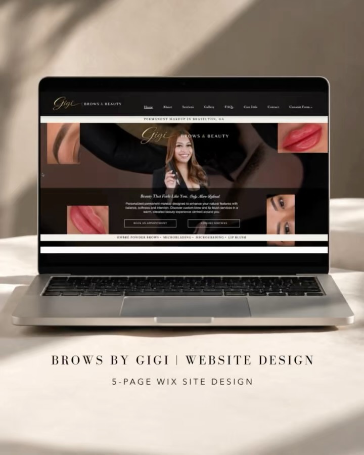Website design for Braselton, GA brow artist, Brows by Gigi. 💻 @gigibrowsandbeauty
Gigi chose our Essential Website Design Package, featuring 5 custom-designed pages, mobile-friendly layouts, and branded visuals to create a beautiful, functional online home for her business.
Looking for a website refresh? Explore our website design packages through the bio link 🫶🏼
#WebsiteDesign #BraseltonGA #BeautyWebsiteDesign #WixWebsiteDesigner #beautywebsite