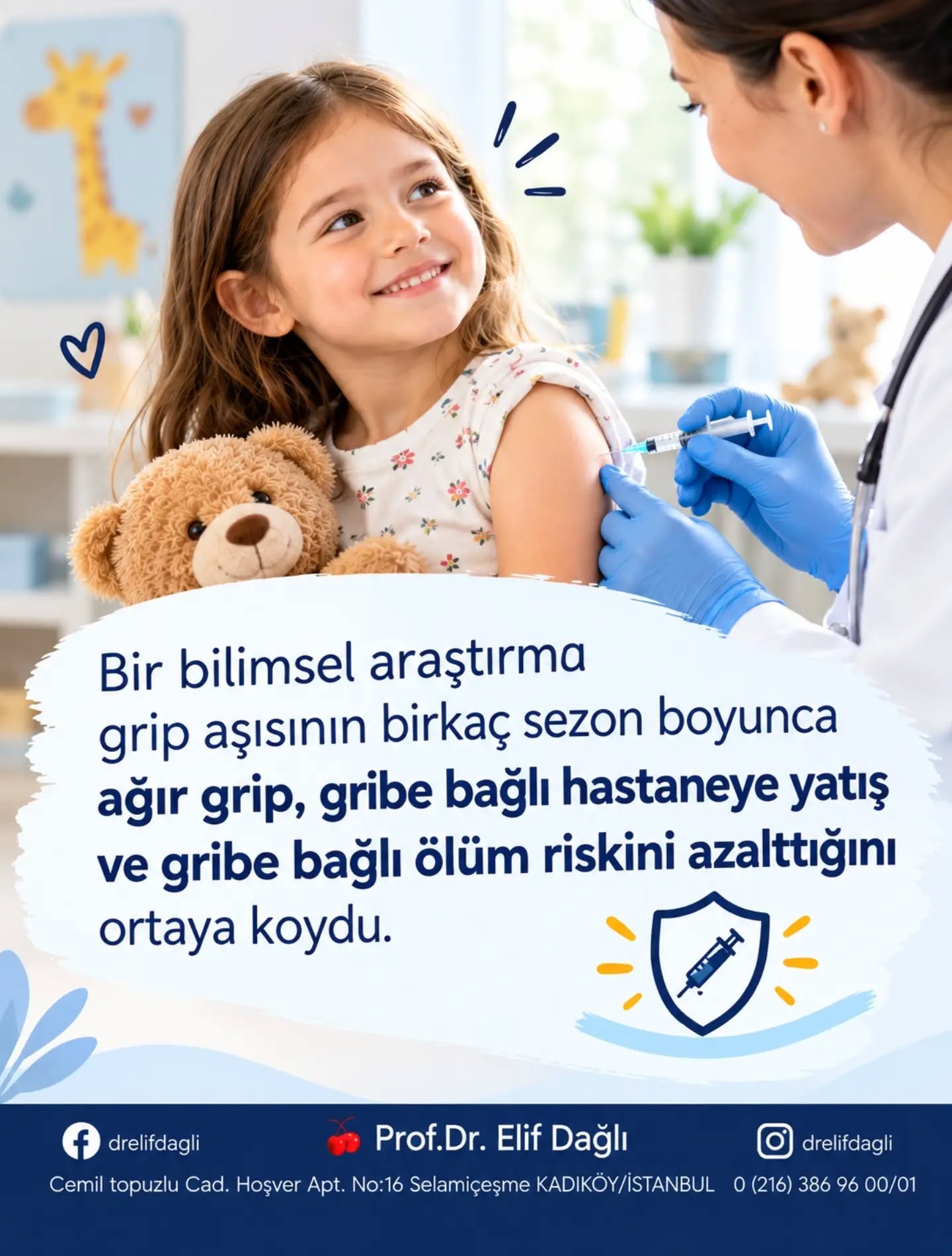 Bir bilimsel araştırma grip aşısının birkaç sezon boyunca ağır grip, gribe bağlı hastaneye yatış ve gribe bağlı ölüm riskini azalttığını ortaya koydu.