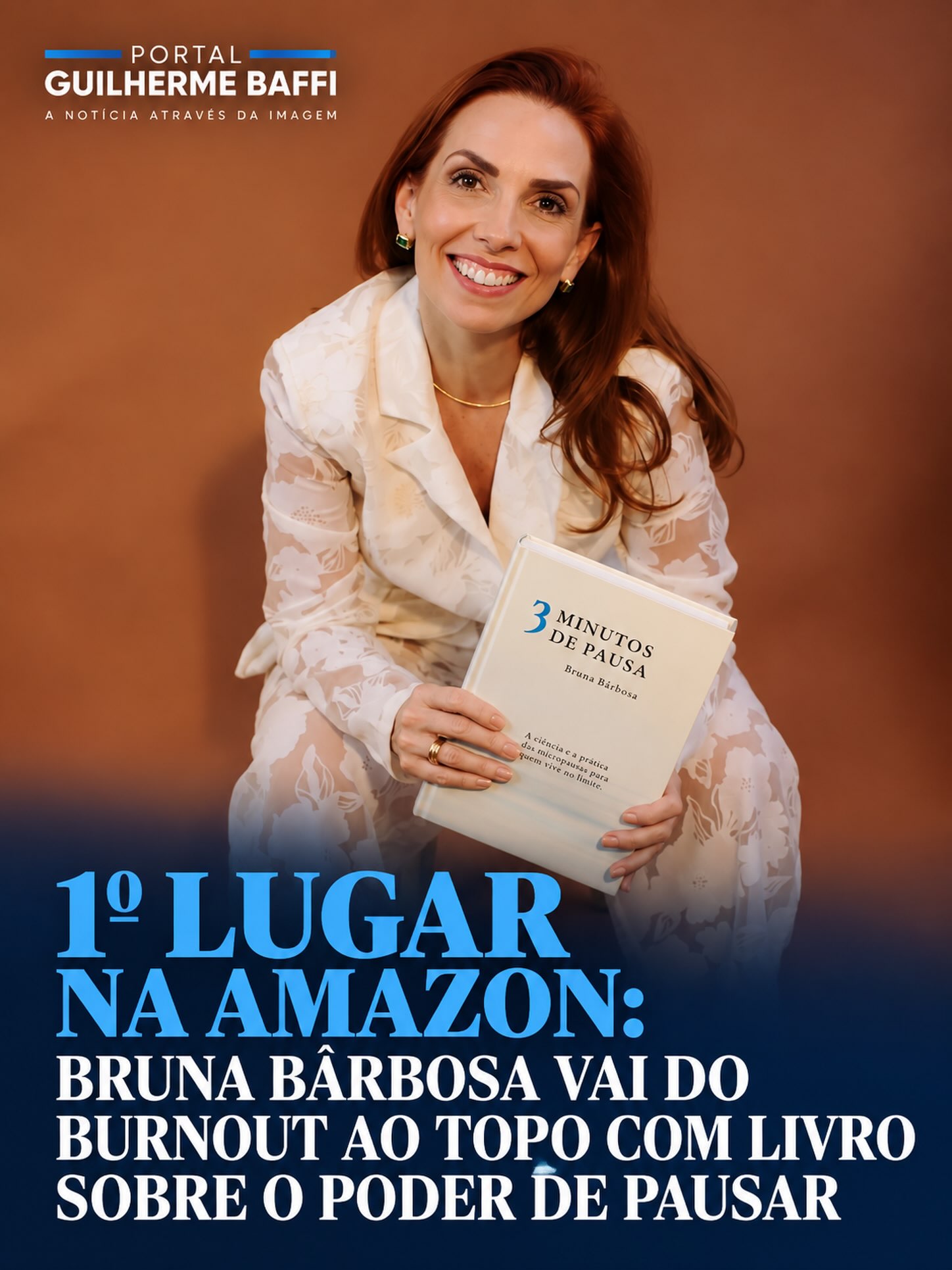 1º LUGAR NA AMAZON: BRUNA BÂRBOSA VAI DO BURNOUT AO TOPO COM LIVRO SOBRE O PODER DE PAUSAR
Um dia após o lançamento, “3 Minutos de Pausa: A ciência e a prática das micropausas para quem vive no limite”, da jornalista riopretense Bruna Bârbosa, alcançou o 1º lugar na categoria Autoajuda Vida Sustentável e a 2ª colocação em Vida Saudável na Amazon nesta terça-feira (6).
O resultado marca um novo capítulo de uma história que começou há 15 anos. Aos 28, em meio a uma rotina intensa de trabalho, Bruna perdeu repentinamente a visão. Exames descartaram alterações físicas nos olhos e o episódio foi associado ao esgotamento.
A experiência se tornou o ponto de partida para seu primeiro livro. Na obra, Bruna reúne relato pessoal, ciência e exercícios práticos e propõe pausas de apenas três minutos para quem enfrenta uma rotina de pressão constante.
O livro tem prefácio da neurocientista britânica Tamara Russell, PhD em Psicologia Clínica e docente do King’s College London.
Bruna é especialista em Neurociência, Psicologia Positiva e Mindfulness, mestranda em Ciências da Saúde na Famerp e palestrante TEDx.
Lançado no domingo (5), “3 Minutos de Pausa” chegou ao topo de uma das categorias da Amazon em apenas um dia e também ocupa a segunda colocação em Vida Saudável.
Mais informações no Portal Guilherme Baffi.