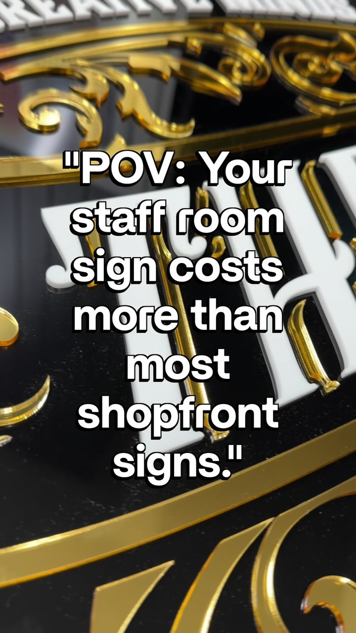 Stop buying flat signs for your business. Do this instead.
Vinyl decals sit flat & lack real impact! If you want your business to look high-end, you need dimension.
Here is a breakdown of how we built ‘The Vault’ showroom piece to prove what’s possible:
1️⃣ The Base: Solid Gloss black acrylic backing for a clean, premium weight.
2️⃣ The Detail: Intricate, laser-cut gold mirror acrylic filigree that catches the light from every angle.
3️⃣ The Contrast: Stark 3D white lettering to ensure the branding is instantly readable.
This traditional tattoo and vintage barber lounge aesthetic completely changes the feel of the room. Don’t let your storefront or studio look cheap with flat signage.
The algorithm isn’t playing nice! We love seeing all the inspiring work across the globe. Give us a bit of love and let us know you saw our sign! 🌏
#customacrylicsign
#globalacrylicadmiration