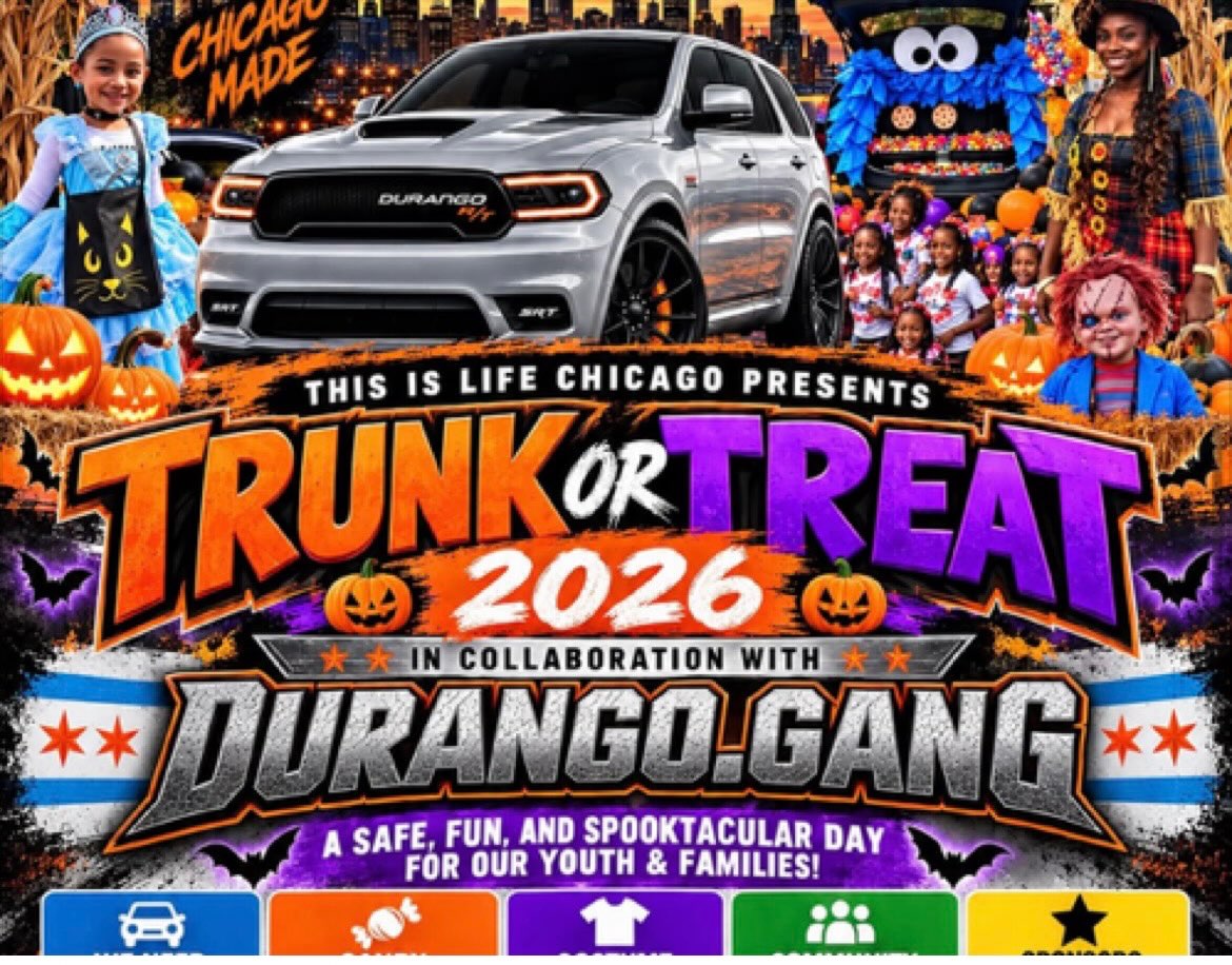 @thisislifechi is excited to welcome Durango Car Club to our Trunk or Treat! Thank you for supporting our youth and families and helping make this a fun day for the community