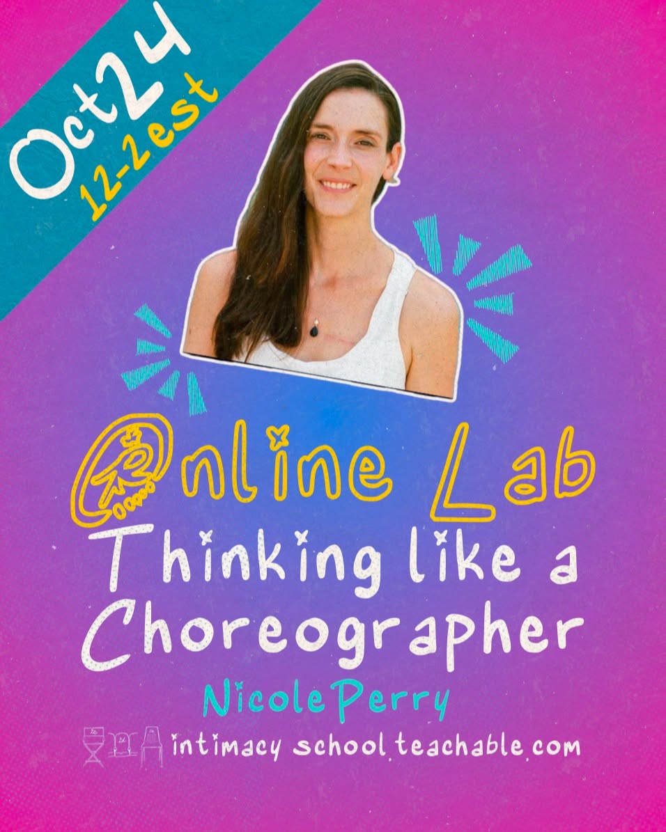 EDIT: 11a-2p est
Pajama learning opportunity: Join @intimacychoreofl as she helps you take tools, best practices, and ideas, and turn them into language for choreography. Nicole Perry shares years of wisdom from her experience as a dancer, intimacy professional, teacher, and movement artist in this online learning opportunity. Join Nicole and other practitioners live on October 24 from 12-2est for this practice shifting lab. Sign up at IntimacySchool.Teachable.com #intimacyprofessional #intimacycoordinator #intimacydirector #ipecintimacy #onlinelearning