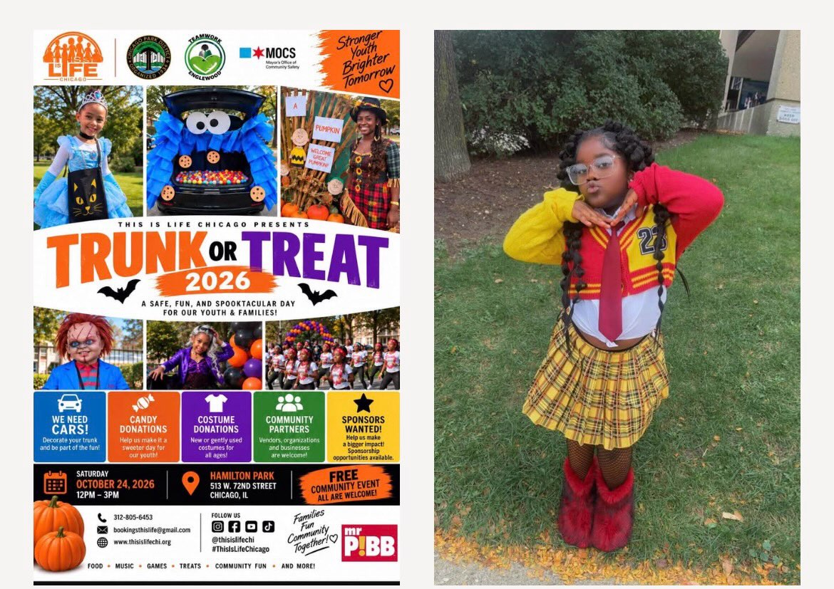 OMG BRI is coming to Trunk or Treat!
The winner of the 2026 @thisislifechi Talent Showcase & Resource Expo will be performing at our community celebration! Come cheer her on and enjoy a day of family fun, candy, costumes, and community!