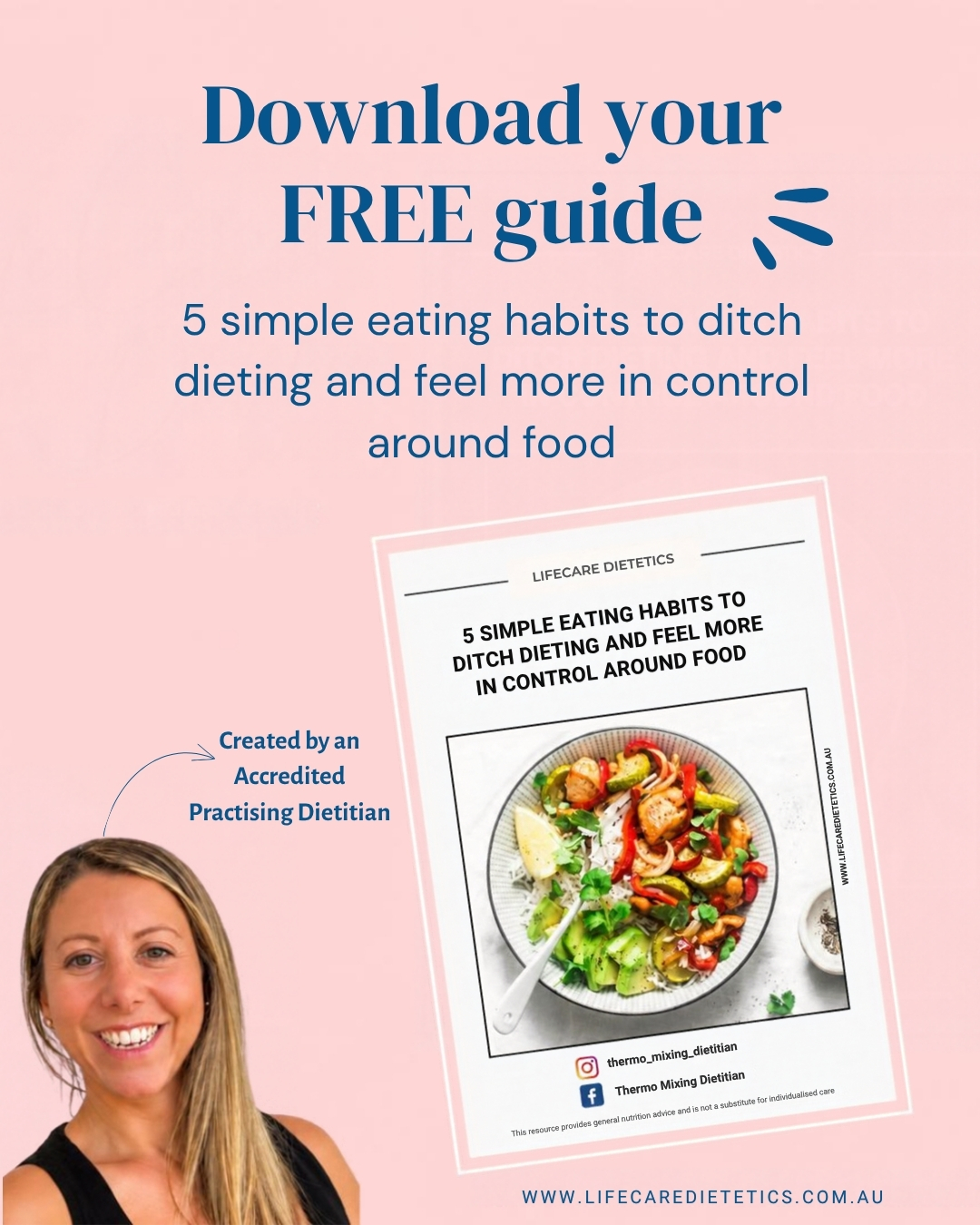 Do you ever feel like you’re either “being good” with food… or you’ve completely fallen off track?
Maybe you eat really well for a few days, life gets busy, things don’t go to plan and suddenly it feels like you need to start all over again.
Healthy eating doesn’t need to be all or nothing. 🤍
I’ve created a FREE guide: 5 Simple Eating Habits to Ditch Dieting and Feel More in Control Around Food.
Inside, I share 5 practical habits you can start working on to help you move away from restrictive dieting and towards a more balanced, sustainable approach to eating.
No perfect eating required.
No cutting out foods you love.
No waiting until Monday to start again.
Just practical nutrition advice designed for real life.
✨ Want your free copy?
Head to the link in my bio or comment GUIDE below and I’ll send you the link. 🩷
Natalie
Accredited Practising Dietitian
#healthyeating #dietitian #nutritiontips #balancednutrition #ditchdieting #healthyeatinghabits #womensnutrition