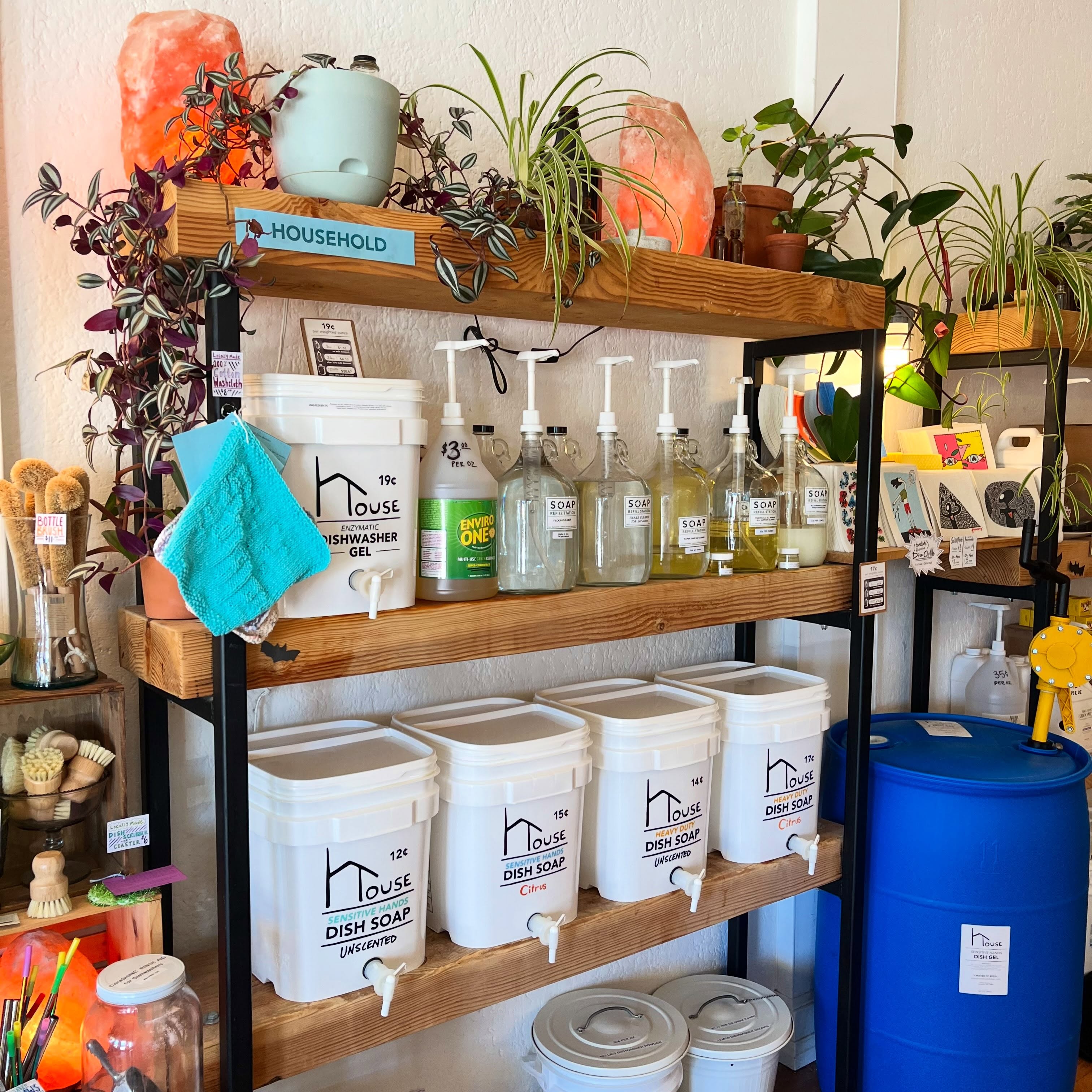 Do you refill from the household shelf? It’s stocked with all the household soapy essentials! We have regular hand washing dish soaps, a dishwasher gel/liquid/pods/powders! We also have a floor, glass, and other ready-to-use all purpose cleaners! Bring your empty bottle and try em out! 🧼