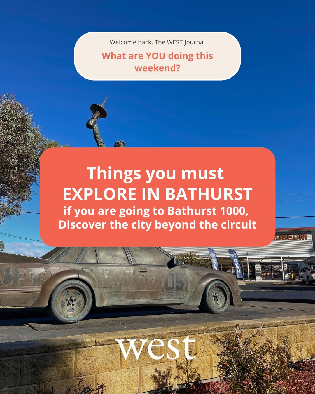 Things you must EXPLORE IN BATHURST if you’re going to the Bathurst 100 this weekend!
Coffee at The Oxford, craft beer at Reckless Brewing and a city full of surprises beyond the circuit - welcome to Bathurst.
Swipe through for the full trail, saved and ready to go in The WEST Journal App. If you’re heading to the Bathurst 1000, there’s so much more to discover once the engines stop.
From brunch at The Oxford to live music and contemporary dining at The Victoria, pit stops at Reckless Brewing to ice cream at Annie’s, history at the National Motor Racing Museum to a quiet escape at Machattie Park - this regional favourite does raceweek and small-town charm equally well.
Heading to Bathurst 1000? Discover the city beyond the circuit
WEST - Decision Made.
#thewestjournal #whatareyoudoingthisweekend #bathurst #bathurst1000