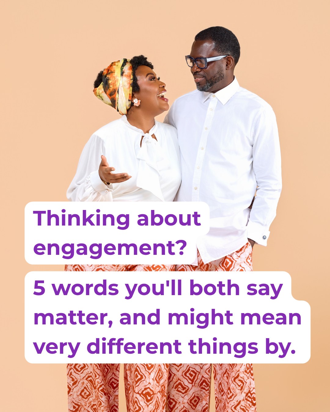 If you're seriously talking about engagement, it can feel reassuring when you both say the same things matter 💜
When you start asking what those things look like day to day, you might find you're very much on the same page. You might also find something you hadn't talked through yet. That's a good thing to find now, while you've got the time and space to listen to each other, pray about it and decide what you want your marriage to look like.
Take it one word at a time. One honest conversation over dinner will tell you more than agreeing on all five in a sentence.
Save this for an evening when you've both got time to talk properly 🦋