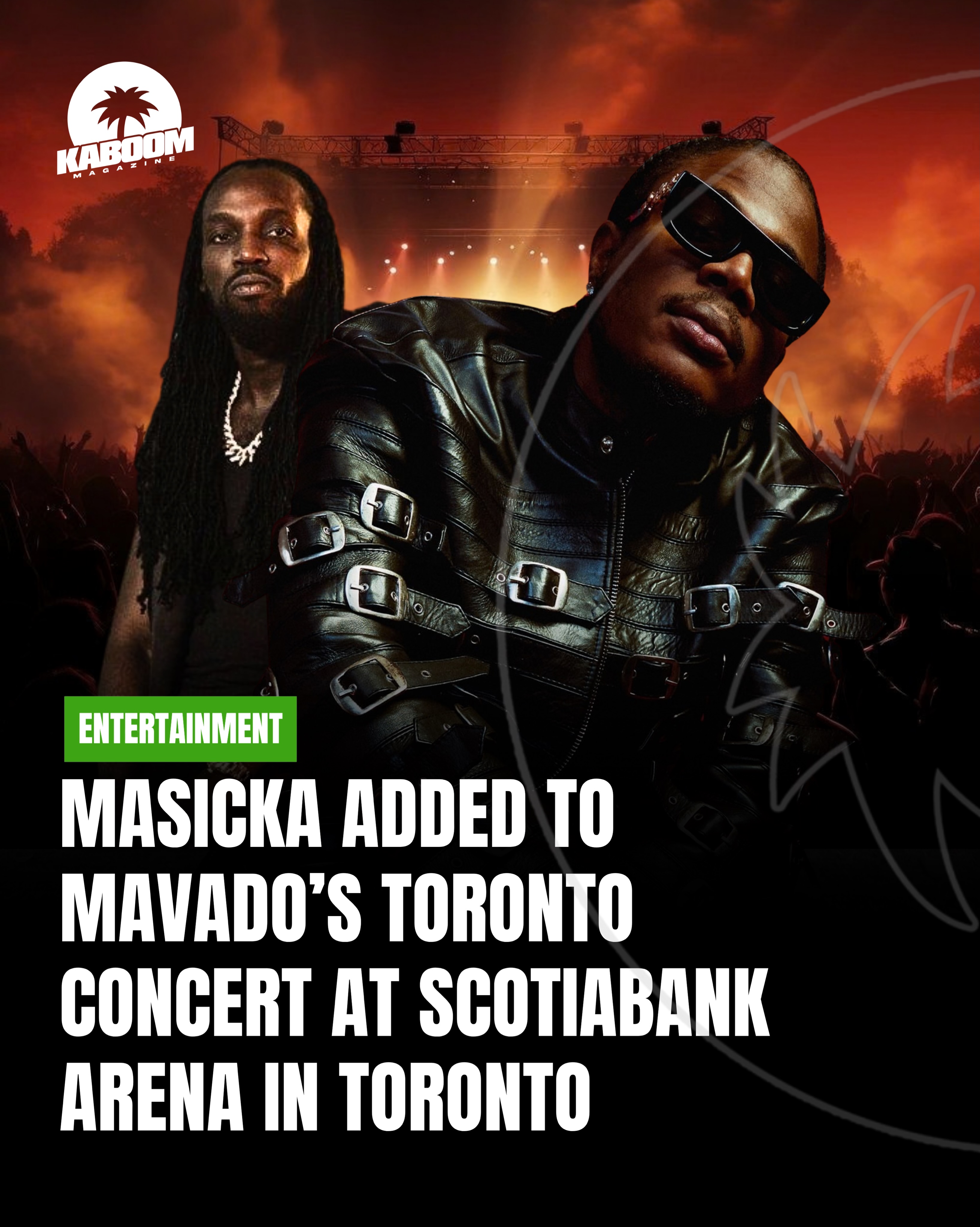 Dancehall superstar Masicka is the latest addition to Mavado’s highly anticipated concert at Toronto’s iconic Scotiabank Arena on November 5.
The deejay joins fellow dancehall artiste Armanii as a special guest for the event, marking his second performance in Canada this year following his recent appearance at the Oasis Music Festival.
Dubbed The Return of the Gully Gad, the concert will mark Mavado’s first appearance in Canada since 2017 and his debut at Scotiabank Arena, ending a nine-year absence from the Canadian stage.
#kaboommag #kaboommagazine