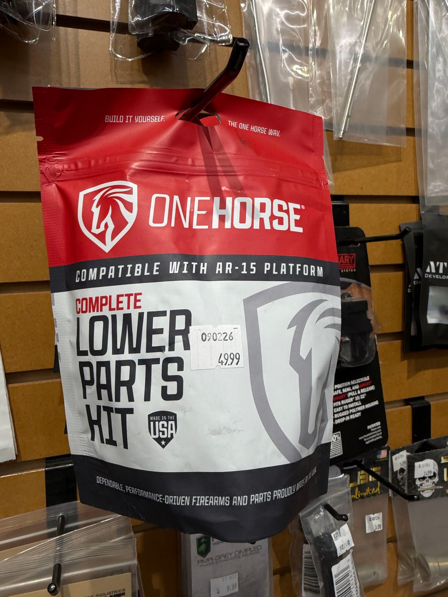 Building an AR and suddenly realizing you’re missing half the tiny pieces that like to disappear into another dimension?
We’ve got One Horse lower parts kits in stock to help get that build moving without digging through every drawer on your workbench.
Come grab one before that “quick little project” turns into a three-week parts hunt.