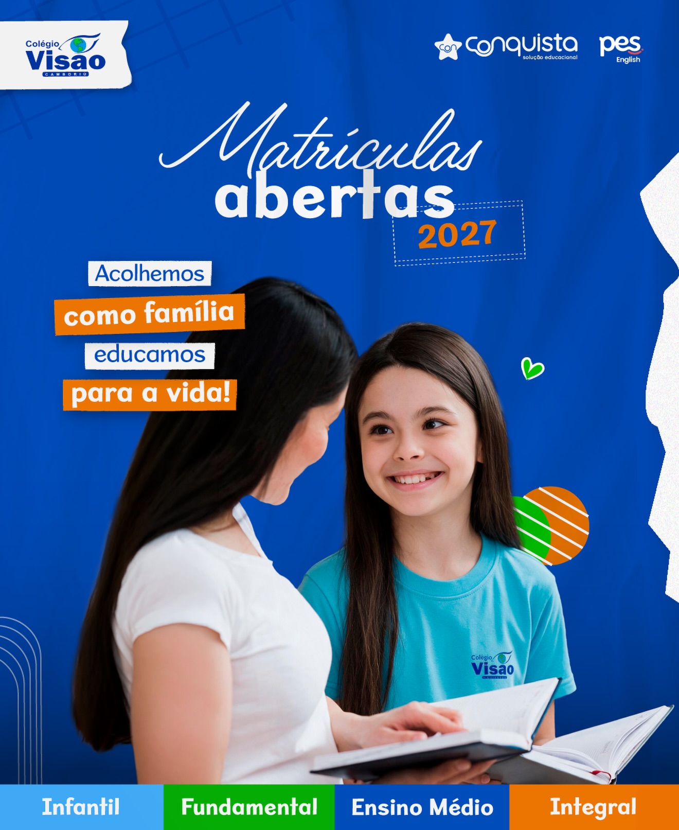 Aqui, todo aluno tem nome 💙 Cada um que chega é recebido pela história que traz, pelo sorriso que carrega, pelo jeito próprio de ver o mundo. Ninguém é apenas mais um, ninguém passa despercebido.
Acreditamos que a educação de verdade começa no acolhimento: antes de ensinar matemática, a gente ensina a confiar. Antes de cobrar resultados, a gente constrói vínculos. E é assim, com cuidado, que o conhecimento encontra espaço para florescer.
Seu filho também faz parte da Família Visão: ele é conhecido, ouvido, acompanhado e amado, pois sabemos que cuidamos do seu bem mais precioso.
Colégio Visão Camboriú: Acolhemos como família, educamos para a vida!
🎒 Matrículas para 2027 abertas! Venha nos conhecer:
📍 Rua Presidente Costa e Silva, 396 - Camboriú/SC
📲 47 98464 4747
#colégiovisãocamboriú #matriculasabertas✔️ #escola #colégio #camboriu