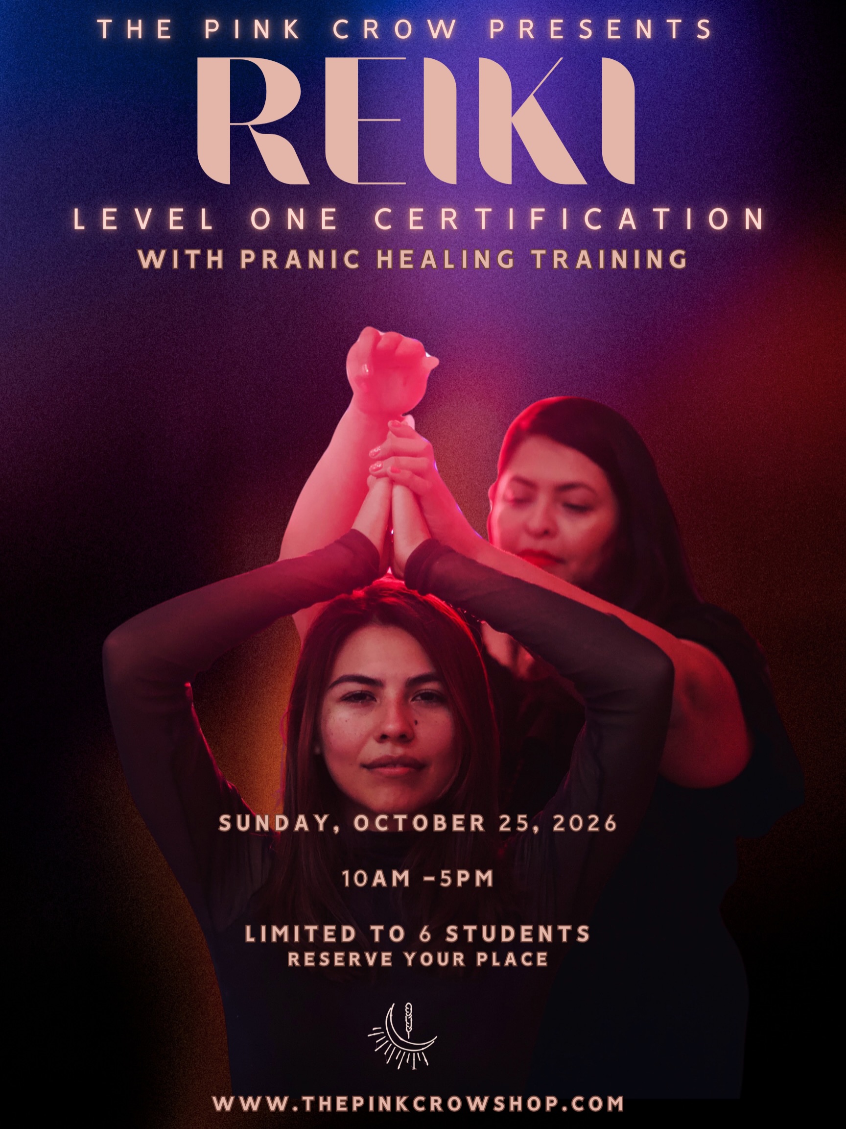 ✨ LEARN REIKI WITH THE PINK CROW ✨
Curious about energy healing? Feeling called to explore your intuition? Or maybe you’ve been wanting to learn Reiki but don’t know where to begin.
This is your invitation. 💗
Join me for an intimate, full-day Reiki Level One Certification + Pranic Healing Training.
This isn’t just a day of sitting through lectures and receiving an attunement.
We’re learning, practicing, asking questions, exploring energy, and building the foundation for a practice you can continue long after class ends.
Here’s what’s included:
✦ Reiki Level One education & attunement
✦ Introduction to Pranic Healing
✦ Guided, hands-on training
✦ Plenty of time for questions & discussion
✦ 21 days of personal guidance and support as you establish your self-Reiki practice
No prior experience necessary. Beginners are welcome!
📅 Sunday, October 25
⏰ 10 AM – 5 PM
📍 Pasadena, CA
Investment: $555
Early enrollment: $500 through October 14
Payment plans available upon request.
I’m keeping this class to just 6 students so everyone has the space to learn, practice, and receive individual attention.
Ready to begin? Visit the link in bio or DM me for enrollment details. 🩷
#ThePinkCrow #ReikiTraining #LearnReiki #reikifacial #PasadenaReiki