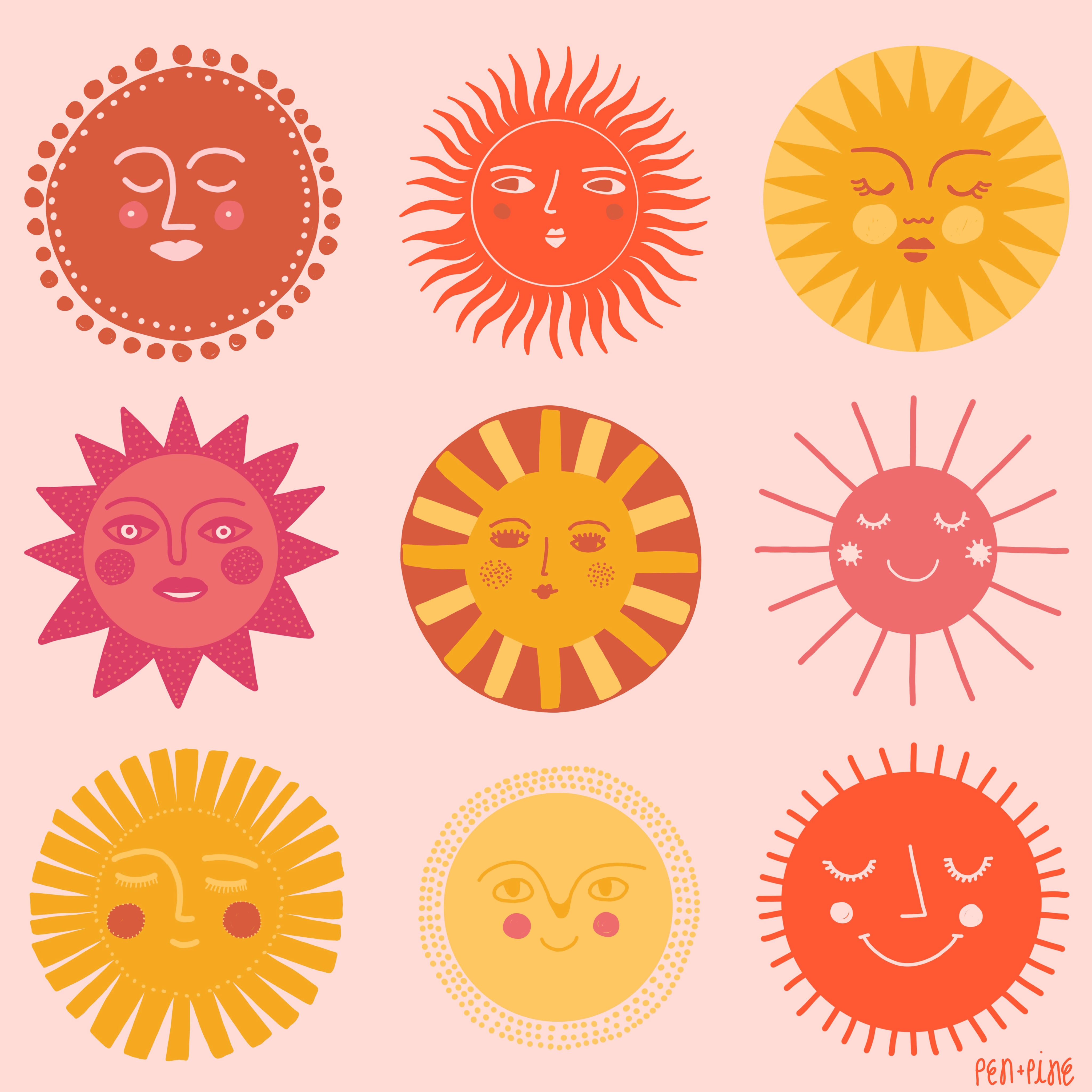 A little study in suns 🌞
.
.
.
#suns #folkillustration #sun #drawing