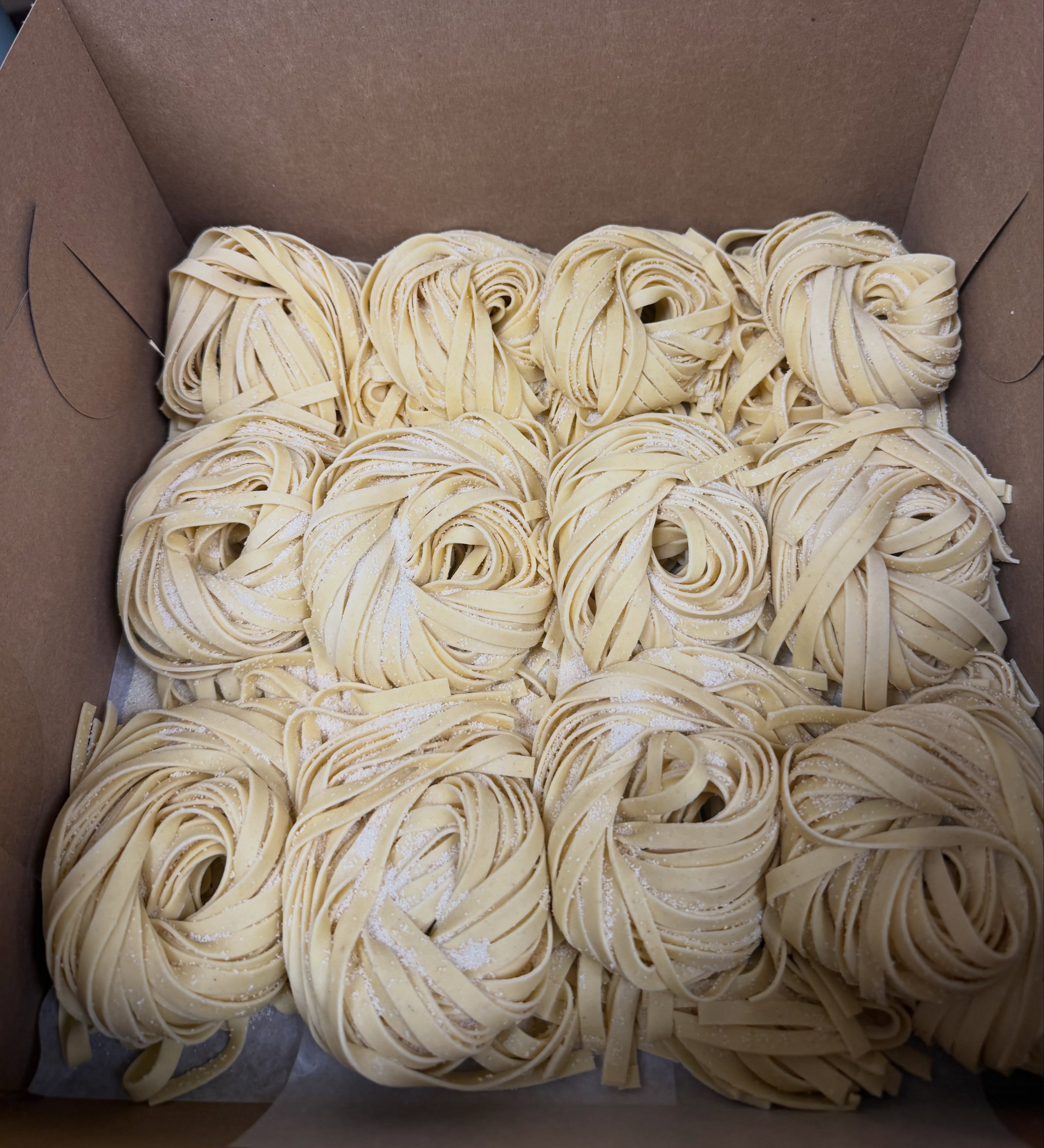 Fresh pasta is available daily! This Fettuccine is perfect for Pasta alle Vongole.