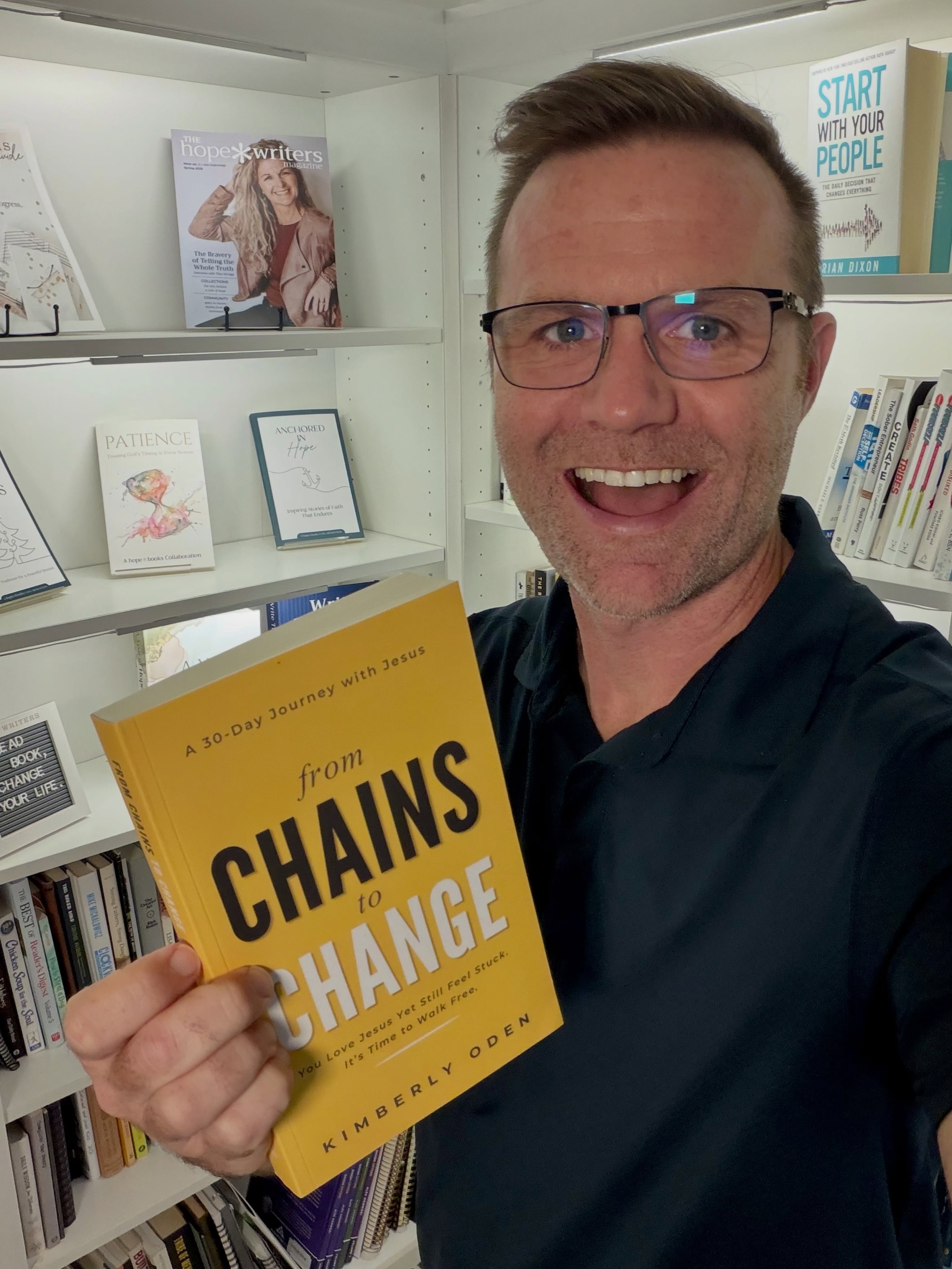This photo landed in my inbox one week ago today, and I’ve looked at it more times than I’d like to admit. 😬
My book. In my publisher’s hand. Real pages, real spine, and that bold, can’t-miss-it yellow.
For months it lived on my screen and in my spirit. Now it actually exists.
After staring at it for a few seconds, two opposing feelings began to surface. First excitement. Then fear crept in.
As the two wrestled in my thoughts, I remembered something I learned recently. While they may feel almost identical in the body—same racing heart, same butterflies in the belly—the key difference is the meaning you assign them.
Fear warns, “Something is wrong.”
But excitement declares, “Something B-I-G is about to happen!”
So which one would I believe? Before I could answer, two voices weighed in.
The enemy whispered, “It’s not ready. Foolish girl, you signed off too soon.”
But the Holy Spirit reminded me, “Kimberly, He who has begun a good work in you will bring it to completion!” (See Philippians 1:6). This was His assignment long before it was ever my book.
So I questioned the whisper and settled where I started:
👉🏼 I’m excited!
💛That’s the heartbeat of this book in one moment: name the chain, grab the key, walk it out.
“From Chains to Change” releases December 3. Want a front-row seat? Join the waitlist or the Launch Team. Links in my bio.
Freed people free people.
@brianjdixon
@hopewriters
@hopebookspublishing hopebookspublishing
#fromchainstochange #hopebooks #christianauthor #debutauthor #faithoverfear