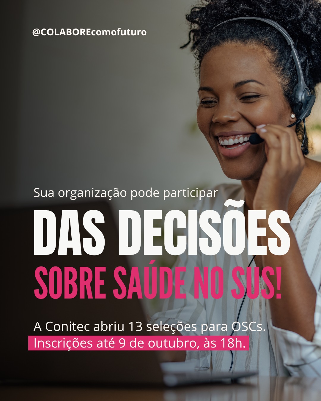 Sua organização pode participar da decisão sobre a saúde no SUS! 💛
A Conitec abriu 13 seleções para Organizações da Sociedade Civil, com direito a voz e voto na avaliação do tema para o qual forem escolhidas.
⏰ Inscrições até 9 de outubro, às 18h (horário de Brasília).
Arraste para o lado para conhecer os temas e entender como participar. Confira os requisitos e acesse os formulários:
👉 bit.ly/susoscs
Ou comente OSC para receber o link por mensagem.
Compartilhe com organizações que atuam nessas áreas!
A gente muda a saúde.
#ParticipaçãoSocial #Conitec #SUS #OrganizaçõesDaSociedadeCivil #AGenteMudaASaúde