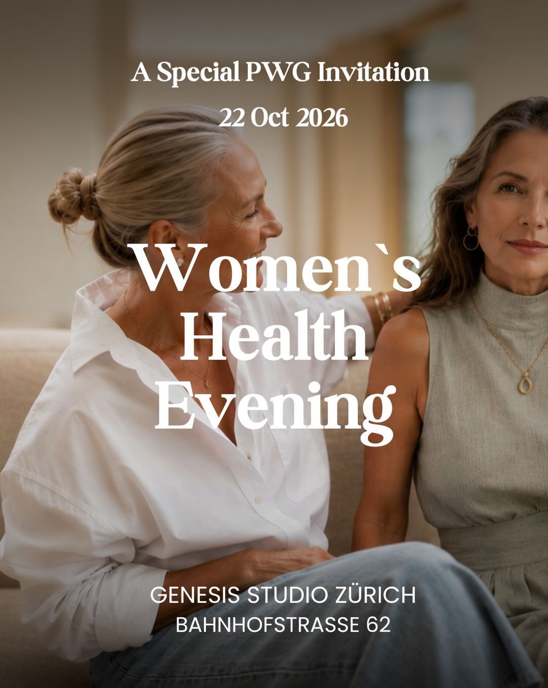 The conversations we need to have.
How well do you really know what’s happening in your body and how can knowledge, prevention and innovation make a difference?
Join us for an inspiring evening dedicated to women’s health, bringing together medical expertise, patient support and pioneering health technology.
Hear from @dr.mandanapeclard , renowned physician and international Key Opinion Leader, discover the meaningful work of @lookgoodfeelbetterswitzerland Look Good Feel Better during Breast Cancer Awareness Month, and learn how ETH spin-off gratXray is helping advance the future of breast cancer detection.
Thursday, 22 October 2026
Genesis Showroom, Bahnhofstrasse 62, Zürich
18:30 Arrival & Welcome Reception
19:00 Women’s Health Talks
20:00 Apéro & Networking
Your participation makes an impact: A portion of every ticket will be donated to Look Good Feel Better Switzerland, supporting women during cancer treatment.g
🎟 PWG Member Ticket: CHF 69
🎟 Non-Members Welcome: CHF 86
🔗 LINK IN BIO
Join us for a meaningful evening dedicated to women’s health, wellbeing and connection.
#Zürich #womenshealth #event #networking