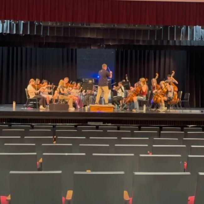 Getting ready for our Orchestra Concert - Thursday at 7 PM! 🎃👻🎶