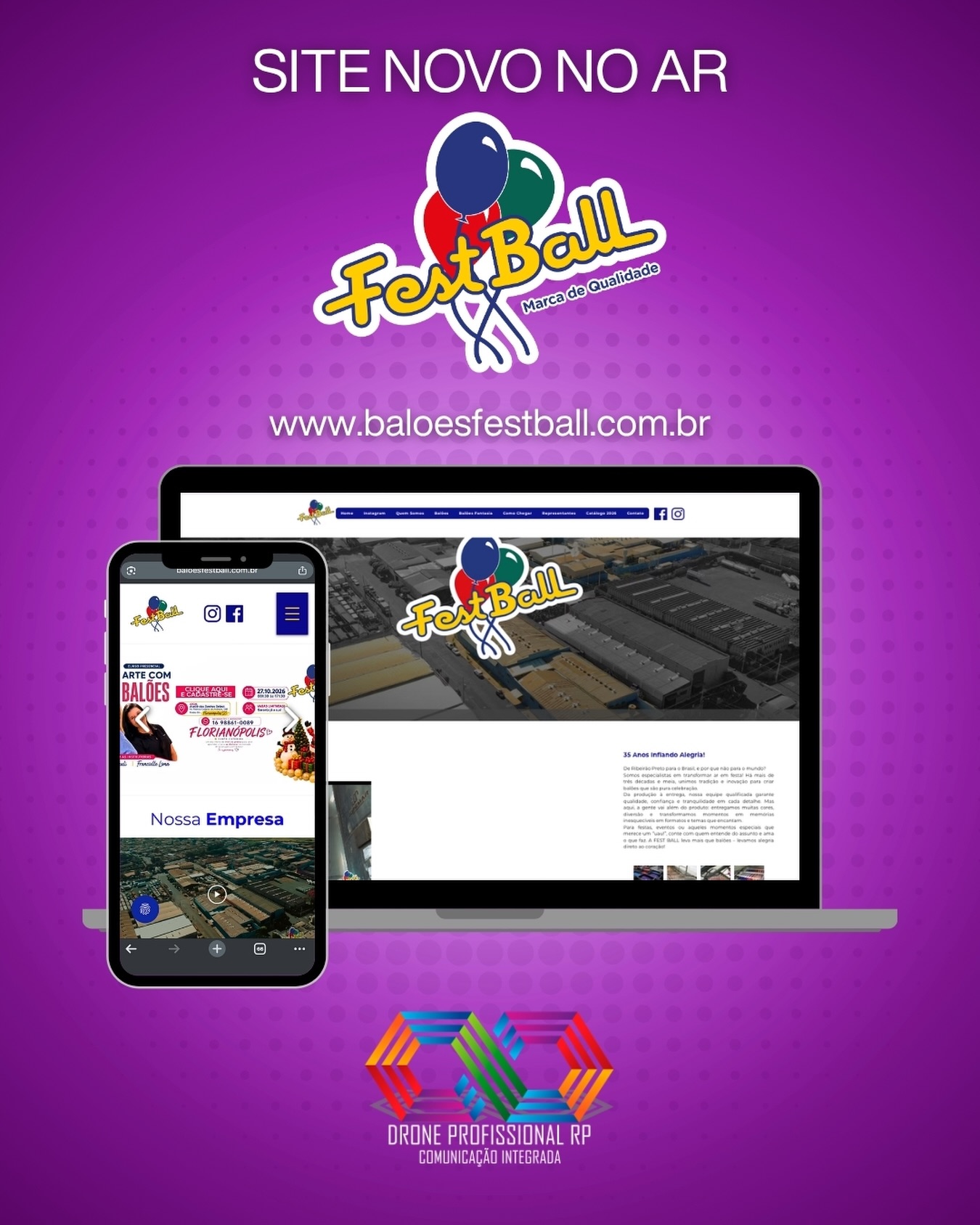 Tem novo site produzido pelo Grupo Infinity Brasil no ar!
www.baloesfestball.com.br
@baloesfestball
#grupoinfinitybrasil #agenciadepublicidade #produtora #trafegoads