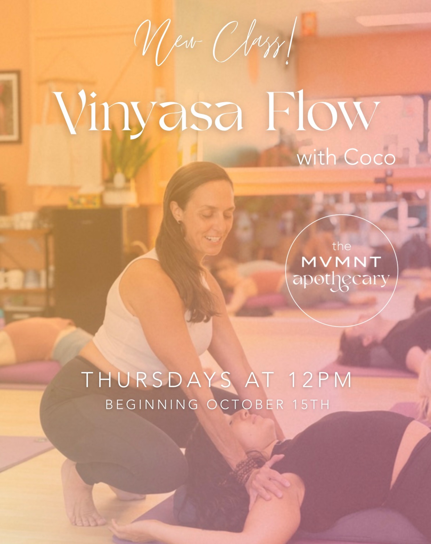 ✨New Class!✨
Vinyasa Flow with Coco
📅 Thursdays at 12pm beginning October 15th
📍 The Movement Apothecary
#vinyasa #flow #yoga #vinyasaflow #themovementapothecary