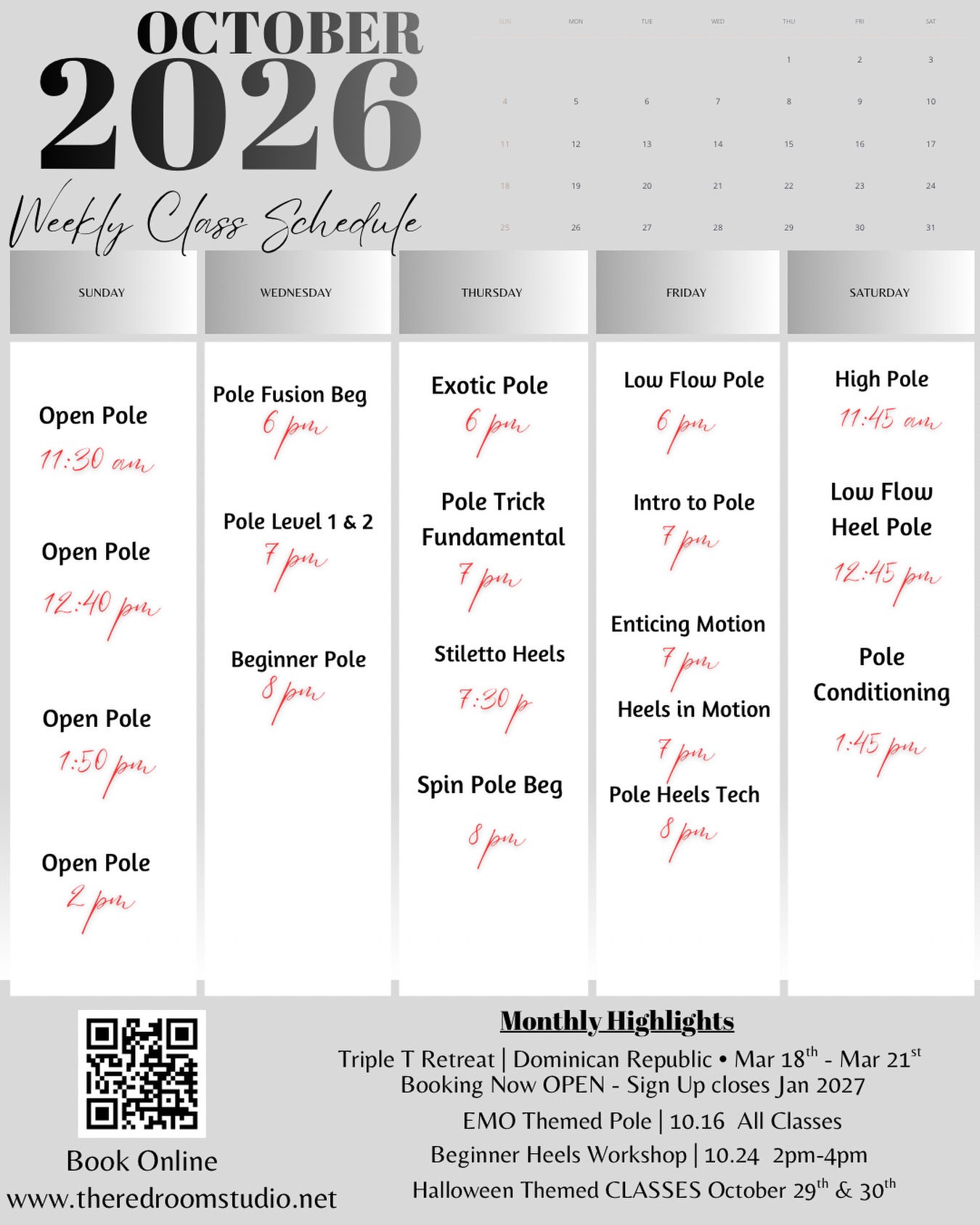 October Schedule is here 🎃
#theredroom #september #classschedule #cliftonnj #njdanceclasses