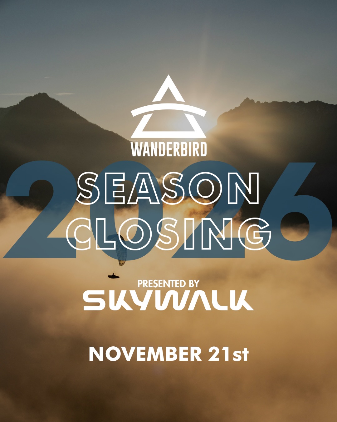 Season is over already? No 👉 The legendary WANDERBIRD X @skywalkparagliders Season Closing is back!
📍 skywalk HQ Marquartstein, Germany
📅 21.11.2026 (date has changed!)
A day to celebrate another amazing hike&fly season with the community and @skywalkparagliders
✨Community Hike & Fly
✨Equipment Workshop by skywalk
✨Test Equipment
✨Talks with Athletes
✨WANDERBIRD Adventure Movie Premiere
👉⛓️💥 Register now via the link in our bio!
#wanderbird #hikeandfly #community #skywalkparagliders #findyourpath