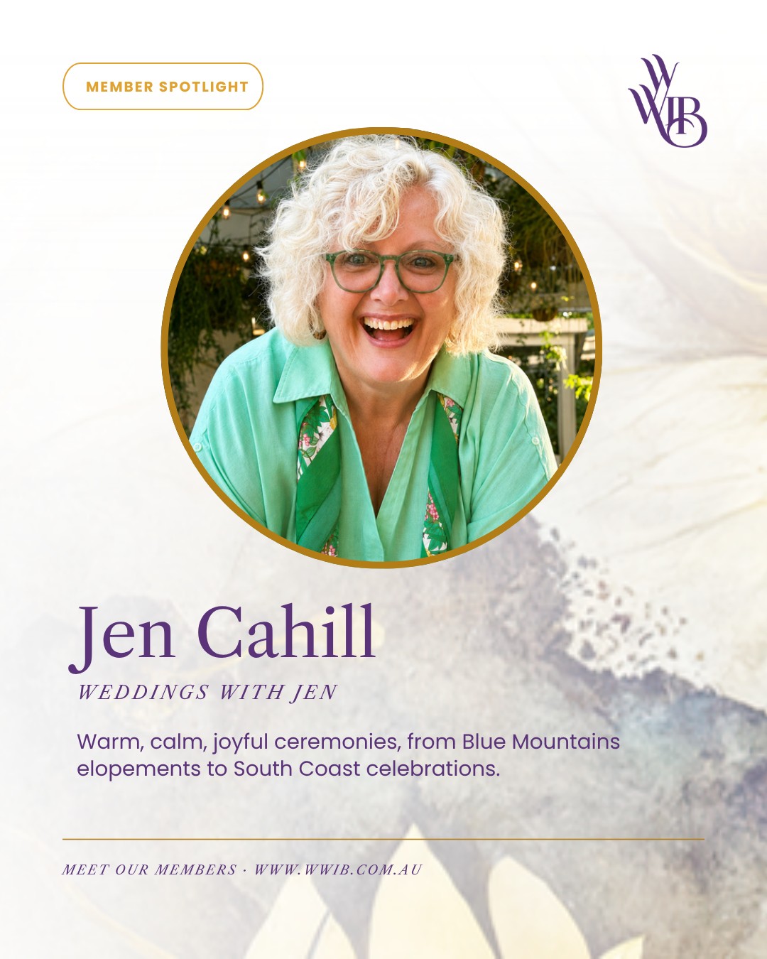 Member spotlight: Jen Cahill π
Jen became a marriage celebrant for the best reason we've heard: so she could marry her own sons to the loves of their lives.
"That experience changed everything."
Now she brings that same warmth to every couple she works with. Her couples say they feel at ease with her straight away. She's expressive and joyful, but calm and grounding when it matters most. Second marriages, blended families, Blue Mountains elopements, South Coast celebrations: her focus is making sure you enjoy every second.
"Your ceremony should feel like a moment, not a performance."
Know someone who's just got engaged? Tag them below π
π weddingswithjen.com
#WollondillyWomenInBusiness #Wollondilly #MemberSpotlight #MarriageCelebrant