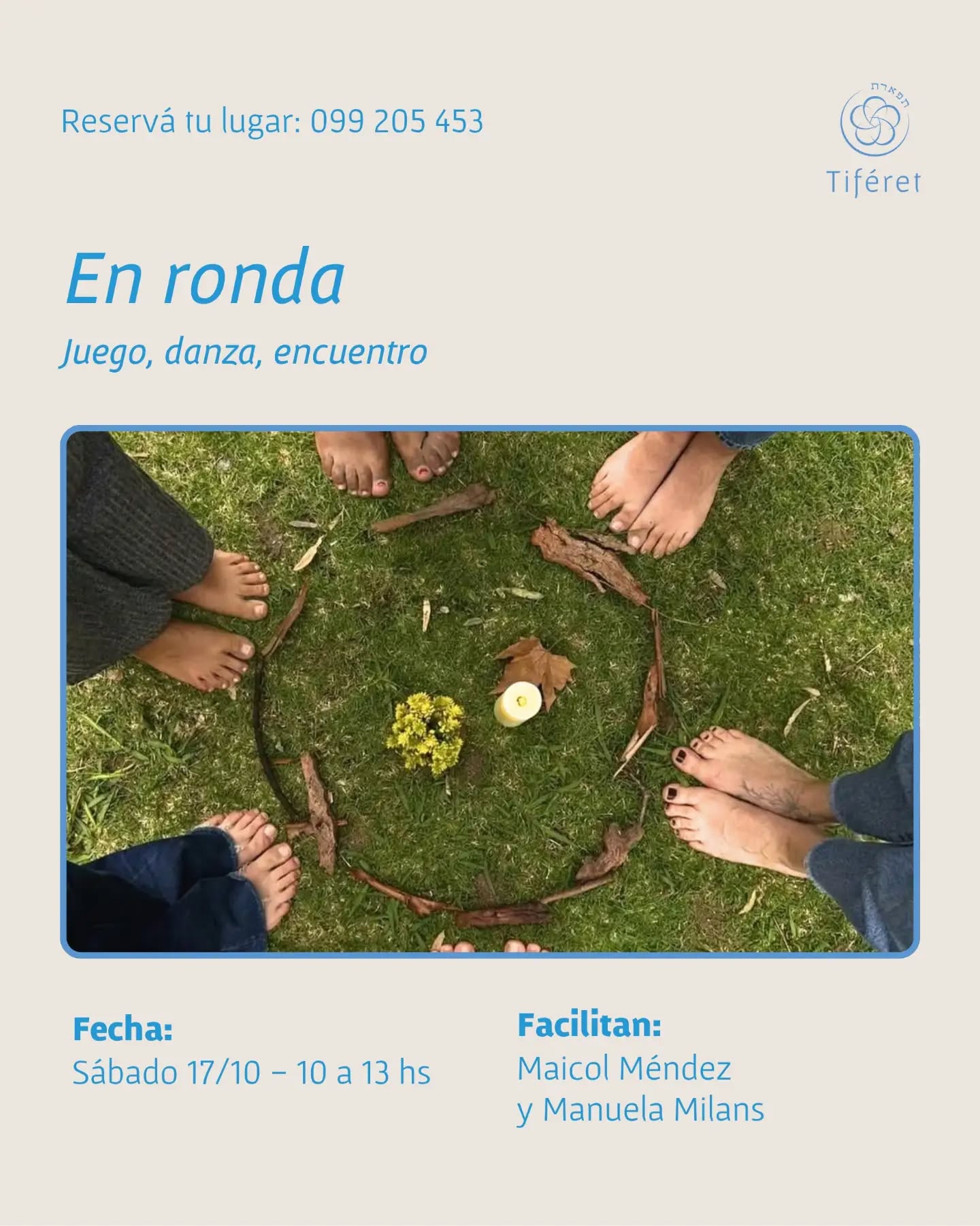 EN RONDA
💫 Una ronda para encontrarnos.
🌿 Un espacio para jugar y danzar.
✨ Una experiencia para vivir.
En Ronda es un espacio donde invitamos al encuentro, ¿con qué intención 🤔? Con la intención de profundizar y explorar diferentes formas de movernos 👣, de jugar y de disfrutar con el cuerpo; conectar con la creatividad 🤸 y la expresión.
También para fortalecer la atención y la coordinación 🤹🏼♀️, compartir con otros/as desde el respeto 🫂 y la cooperación, habi(li)tar el disfrute y la espontaneidad, entrelazar el movimiento con la música 🎵 y el ritmo 🪇🩰
Nuestra intención y deseo es que a través del encuentro podamos experminentar nuevas (o quizás recordar) formas de vivir nuestro cuerpo de una manera mas orgánica liviana y fluída; y que puedan ser llevadas como un regalo 🎁 para habitar el presente con alegría, disfrute y calma.
✴️ No necesitas experiencia previa.
Solo ganas de compartir, descubrir y disfrutar del movimiento.
La Ronda crece cuando compartimos lo que nos hace bien 🌱 ¿A quién quieres invitar? 🧡
🗓️ Sábado 17 de octubre, de 10 a 13 hs
💫 Coordinadores: Maicol Méndez Y Manuela Milans
🏡 En Centro Tiféret
(Maggiolo 622 entre Ibiray e Itapúa - Montevideo)
✅ Valor: $1300
📲 Info e inscripciones: 099 205 453
#juego #danza #encuentro
