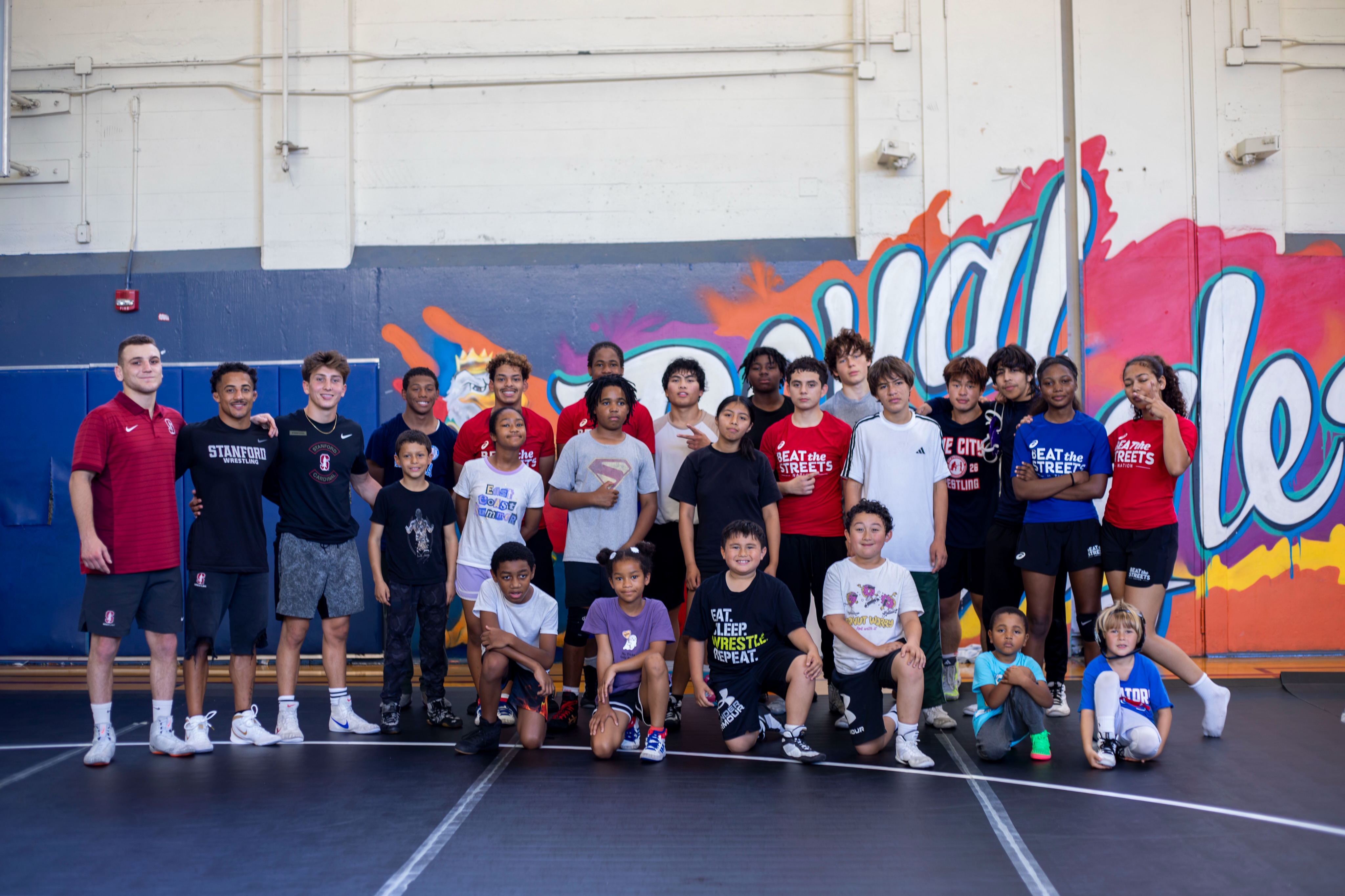 Building skills, confidence, and community- one practice at a time 🤼♂️💚
On October 3, over 30 young athletes joined Beat the Streets Bay Area in Oakland for the second clinic in our four-part From the Bay 2 The Mat series!
Stanford wrestlers Nico Provo @nicoprovo_ , Grigor “Grigo” Cholakyan @grigorcholakyan_ , and Tyler Knox @tylerrknox led two hours of technique, practice, and conversation about staying motivated on the mat
Their advice? Keep showing up and put in the work 💪
Thank you to our Stanford clinicians for sharing their knowledge and encouragement, and to @beatthestreetsnational for providing free gear for our athletes!
Link in bio to read the full story 🔗
#BeattheStreets #BTSBayArea # FromTheBay2TheMat #StanfordWrestling #YouthWrestling