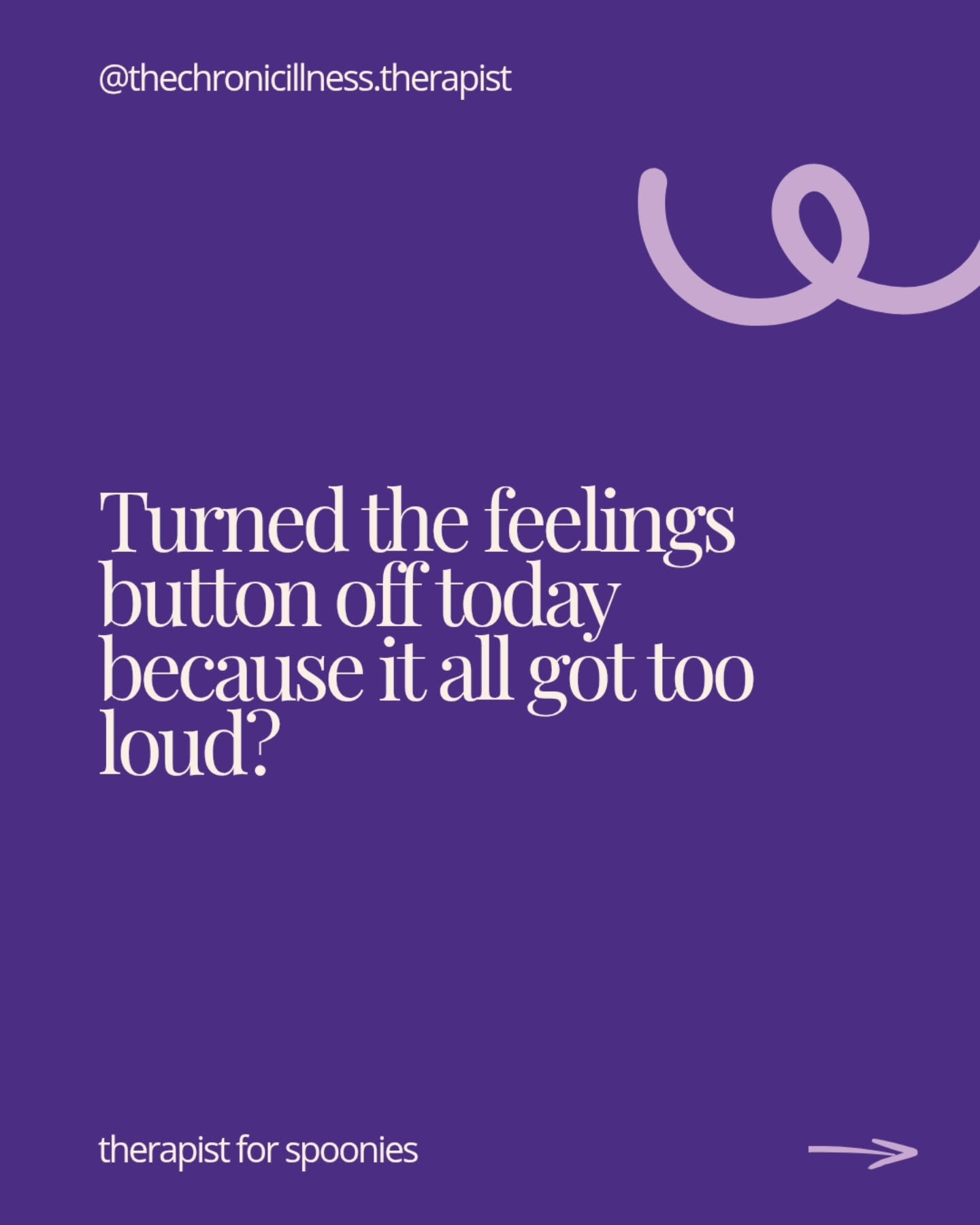 Unspoken grief and chronic conditions 👋
Grief is a huge part of living with a chronic illness. Learning to give it spacw without drowning in it is the type of work we do in therapy.
Because the cliche is true... the only way out is through 💜
Follow along for somewhere that gets it.