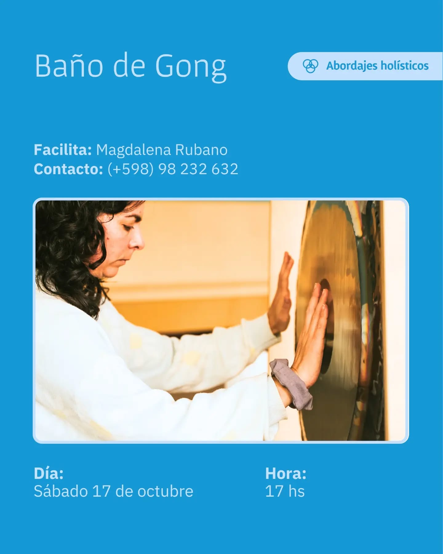 BAÑO DE GONG
✨ Los Baños de Gong ofrecen una experiencia de inmersión acústica profunda, diseñada para inducir un estado de meditación y relajación orgánica.
✨ A través de frecuencias sostenidas y armónicos complejos, esta práctica facilita la autorregulación del sistema nervioso, disminuyendo los niveles de estrés y promoviendo una reintegración interna que disuelve la tensión acumulada en el día a día.
✨ Un espacio de silencio interno y restauración.
No se trata de escuchar música, sino de habitar el sonido. Las vibraciones físicas del gong actúan directamente a nivel celular, ayudando a calmar el flujo de pensamientos y a restaurar el equilibrio psicofísico.
Próxima Fecha:
✨ Sábado 17 de octubre, 17hs
📍 Montevideo – Centro Tiféret
📱 Contacto: 098 232 632
#gong #sonido #sanacion #vibracion