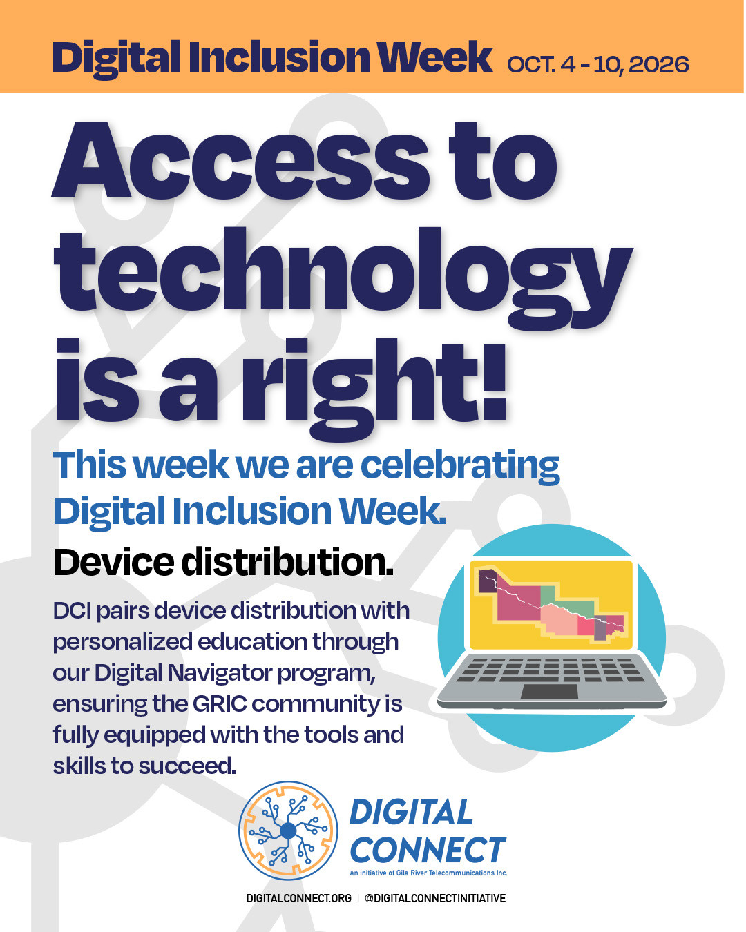 Everyone deserves access to fully capable digital tools.
If the first step in closing the Digital Divide is broadband for all, the next step is making sure that everyone has access to a computer to conduct everyday work and life tasks. That is why we are happy to celebrate our Community's commitment to computer access. In the Gila River Indian Community, computers are available for public use in every district service center, the Ira Hayes Library, and the CTC Lab.
Additionally, DCI provides computers to Community members via our Learn-to-Earn Device Distribution Program. This program pairs computer access with personalized technology education to ensure that our community is fully equipped with essential tools and skills to thrive in an increasingly digital world. If you need a laptop, connect with our Digital Navigator today.
Together, we are bridging the Digital Divide and ensuring everyone in our community has what they need to succeed!
#DigitalInclusionWeek #DIW26 #DigitalEquity #DigitalInclusion #CommunitySupport #GRIC #DigitalNavigators #TechForGood #GilaRiver