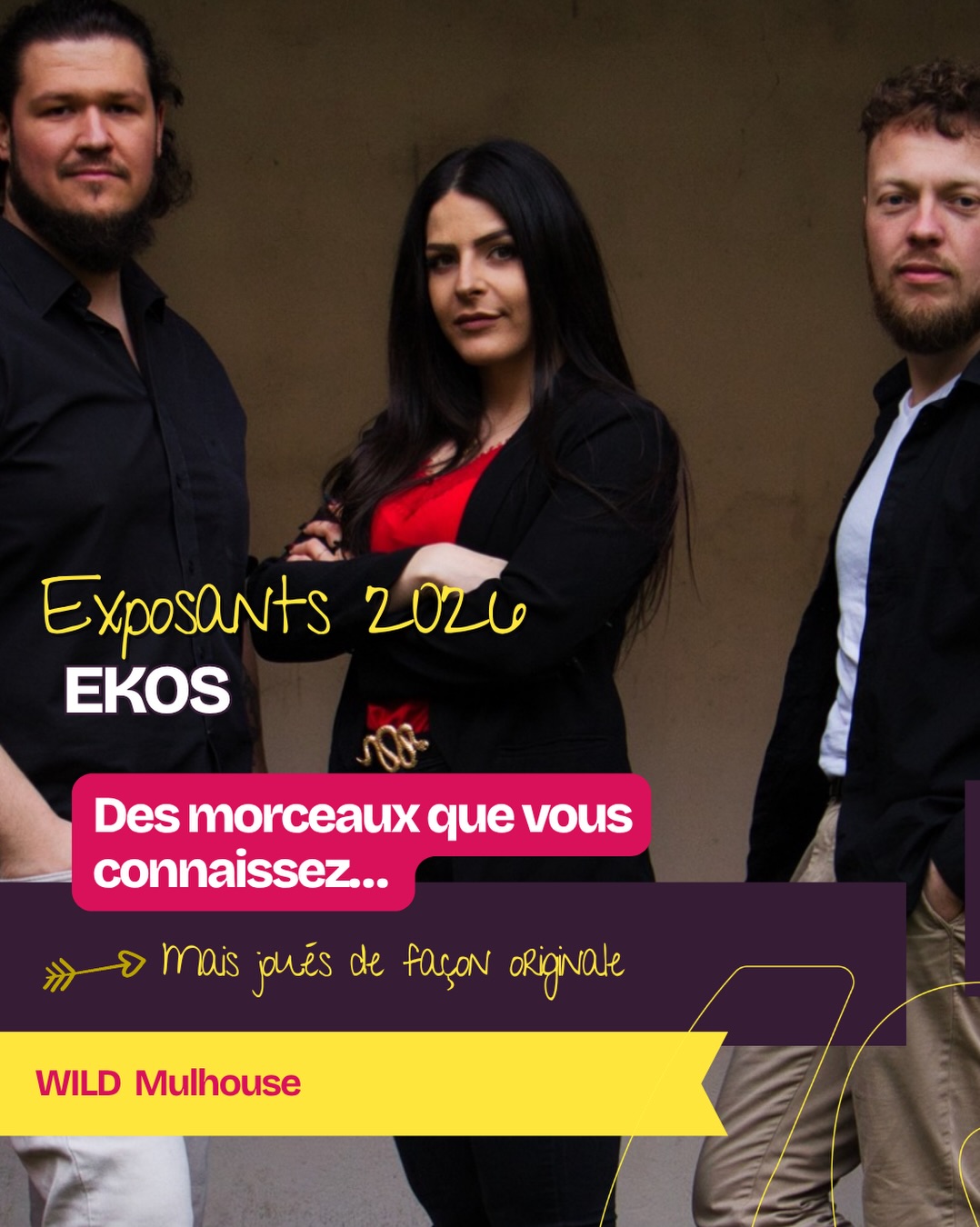 Vous connaissez la chanson… mais attendez un peu d’entendre leur version ✨
@ekos.jae c’est Aurore au chant, Édouard à la guitare et au violon, et Jérémy à la M.A.O. Un trio pop/soul qui revisite des morceaux connus avec ses propres arrangements et surtout, beaucoup d’émotion.
Cérémonie, vin d’honneur ou autre moment fort de votre mariage : le live vient créer cette ambiance qu’une simple playlist ne remplacera jamais !
Venez découvrir l’univers d’@ekos.jae
RDV au WILD IN LOVE FESTIVAL de Mulhouse les 17 et 18 octobre 2026 à la @citedutrain !
🎟 Les billets sont disponibles via le lien en bio.
#salondumariage #musiquelive #soulmusiclives #mariage2027 #alsacefrance
