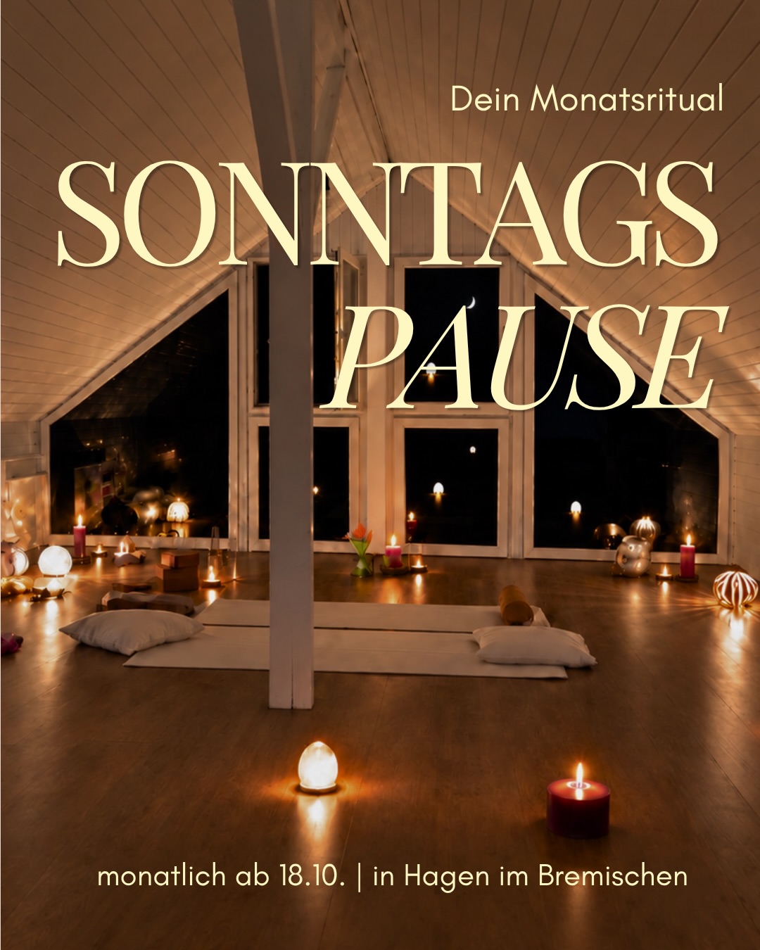 Damit haben wir nicht gerechnet. Die ersten SONNTAGSPAUSEN waren innerhalb kurzer Zeit über unsere Warteliste fast komplett gefüllt. Deshalb gibt es jetzt noch ein paar wenige Plätze für alle, die bisher noch nicht auf der Warteliste standen oder meinen WhatsApp-Kanal abonniert haben.
Am 18. Oktober möchten Wiebke und ich mit euch 90 Minuten lang genau das tun, was im Alltag oft viel zu kurz kommt:
Pause machen. 🦦
Nicht noch schnell etwas erledigen.
Nicht funktionieren.
Nichts leisten müssen.
Stattdessen bewusstes mit sich selbst verbinden, durchatmen und einfach mal sein. Relax to the Max! 🦦
Dich erwartet eine kleine Gruppe von maximal 10 Personen, gemütliche Wohnzimmeratmosphäre, Kerzenschein, gedimmtes Licht, Decken und eine Tasse Tee. Dazu verbinden wir sanftes Yoga mit Atemübungen, Meditation, Yoga Nidra und Tiefenentspannung. Die Klänge der Kristallklangschalen begleiten dich dabei noch tiefer in die Ruhe.
Je nach Monat kommen passende Aromaöle, kleine Rituale und Impulse & Goodies dazu.
🍂 Unsere erste SONNTAGSPAUSE steht unter dem Thema Loslassen.
18.10. | 15:30–17:00 Uhr | 29 €
Wenn du noch dabei sein möchtest, schnapp dir gern einen der letzten Plätze. 🧡
Nächste Termine:
🐌 15.11.2026 - Geborgenheit (nur noch 2 Plätze)
💫 12.12.2026 - Innehalten (nur noch 3 Plätze)
Mehr Infos & zur Buchung: Link in Bio.
Wir freuen uns sehr auf euch!
Caro & Wiebke
________
#sonntagspause #yogabremerhaven #yogabremen #hagenimbremischen #auszeitfürdich