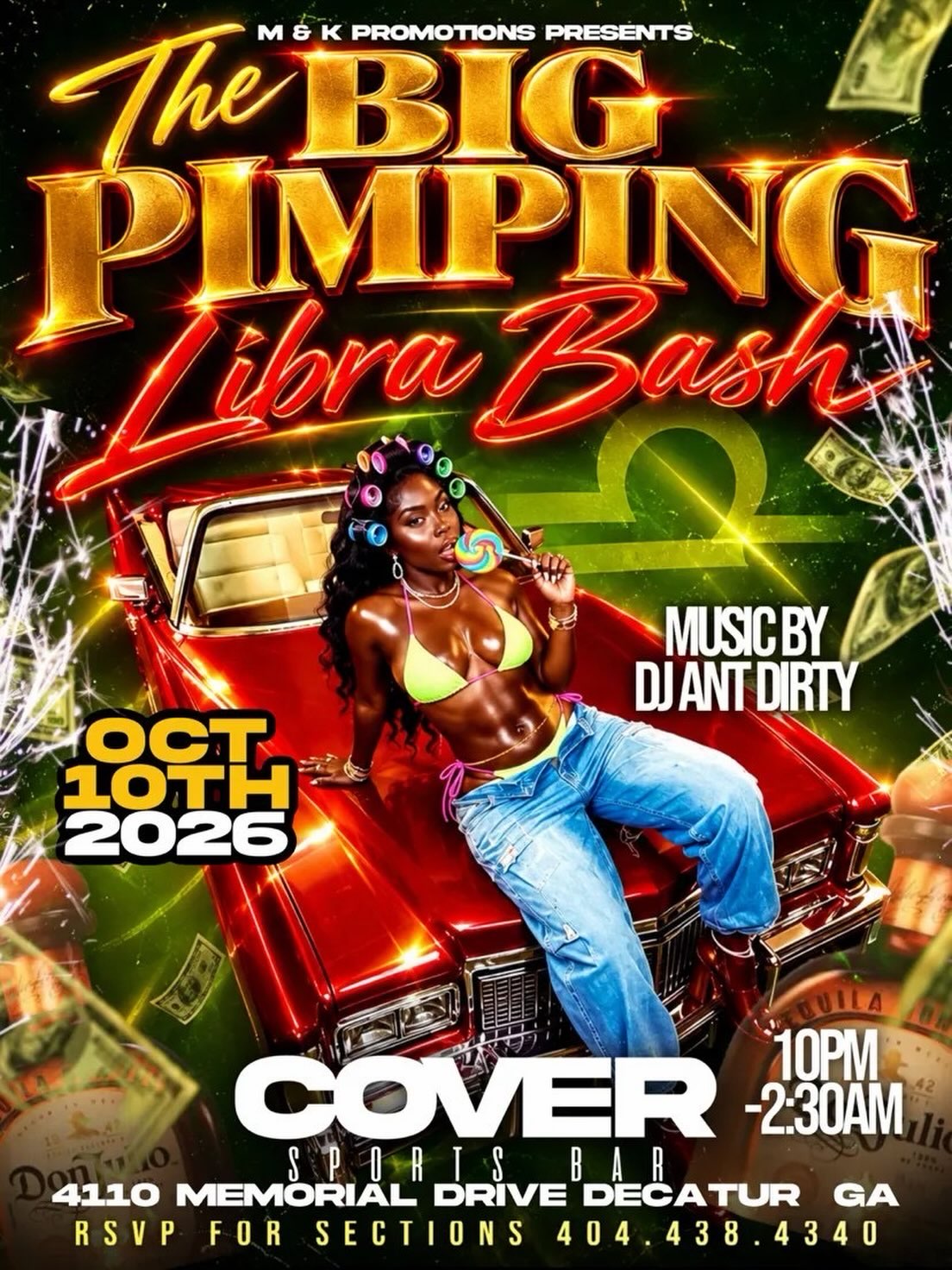 Itโs Libra Season! โ๏ธJoin us this Saturday @cover.atl for the Big Pimping Libra Bash ๐ Tag a Libra and come turn up with us! You donโt want to miss it!
Music by Dj Ant Dirty ๐ง
Save the date! Weโll see you there ๐ฎโ๐จ
โฐ Open from 5PM today
๐ 4110 Memorial Drive, Decatur, GA
Hours:
Mon- Thu: 5PMโ12AM
Fri: 5PMโ2AM
Sat: 3PM-2AM
Sun: 12PMโ11PM
#LuxurySportsLounge #DecaturEats #AtlantaSports #ATLEats #ThingsToDoInAtlanta