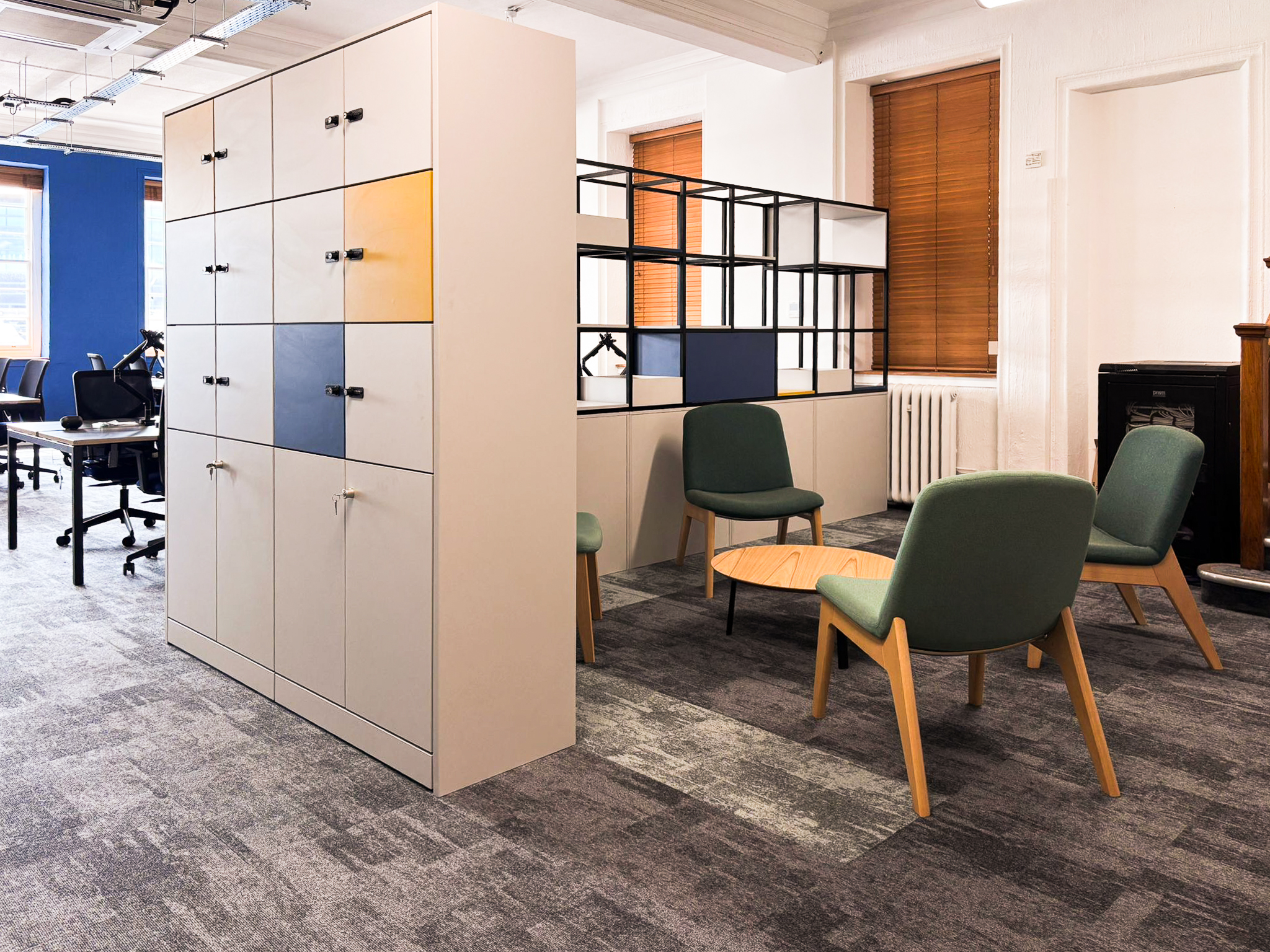 PROJECT COMPLETED! 🎉
Freewall designed and delivered storage solutions for a refurbishment project at a social investment firm in Luton, bringing together a cohesive solution of storage cupboards, lockers and QB display grids within one multi-function storage system.
Designed to make the most of the available space while keeping everything visually consistent, the result is a practical storage solution that feels fully integrated into the workplace, as it seamlessly creates different areas within the space.
From everyday storage to personal lockers and open display space, everything works together as part of one coordinated design.
#furnitureinstallation #workplacedesign #refurbishment #storagewall #QB
