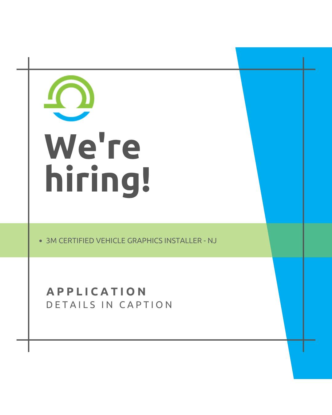 WE’RE HIRING: 3M Certified Vehicle Wrap Installer
Omega is looking for an experienced **3M Certified Vehicle Graphics Installer** to join our team in Egg Harbor Township, NJ.
This is a part-time position with the opportunity to transition to full-time.
📍 Egg Harbor Township, NJ
📈 Opportunities for advancement
🛠️ Work with premium materials and commercial-grade equipment
If you take pride in clean, precise installations and know your way around vehicle wraps, we’d like to hear from you.
Apply today via link in bio
#YourOmega #JobPosting