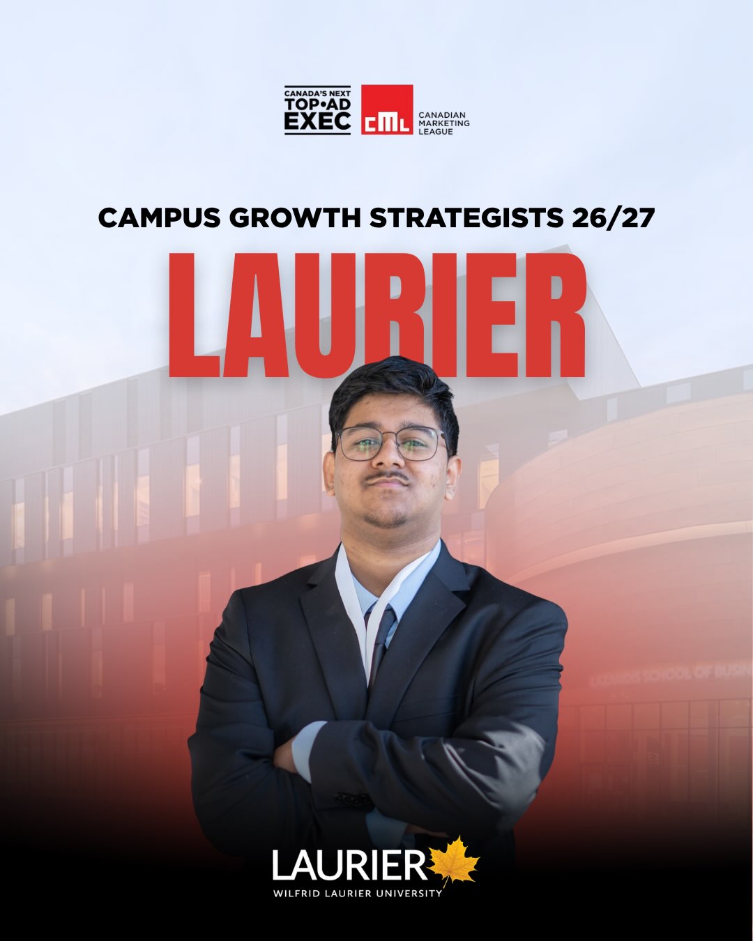 Laurier, time to make an impact! Meet your Campus Growth Strategist, Pranav, and he is ready to rally Laurier marketing talent for Season 19. 🦅
Where the future of marketing meets the future of marketing 🏆 #marketing
We are thankful for the support from @microsoftcanada , Environics Research, Environics Analytics, @cmanxt , @nationalbankofcanada , @generalmotors Canada.