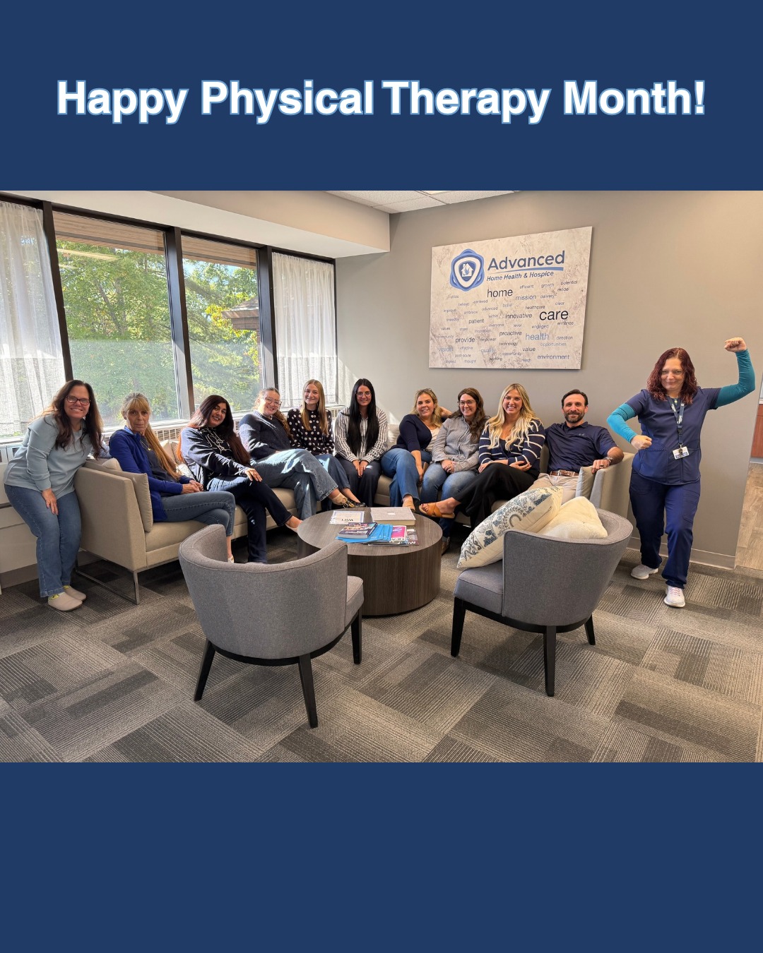 Yesterday, our team wore navy blue in celebration of Physical Therapy Month!
Thank you to our PT team for the incredible work you do every day. 💙
#PhysicalTherapyMonth #AdvancingTogether #Hospice #PTMonth
