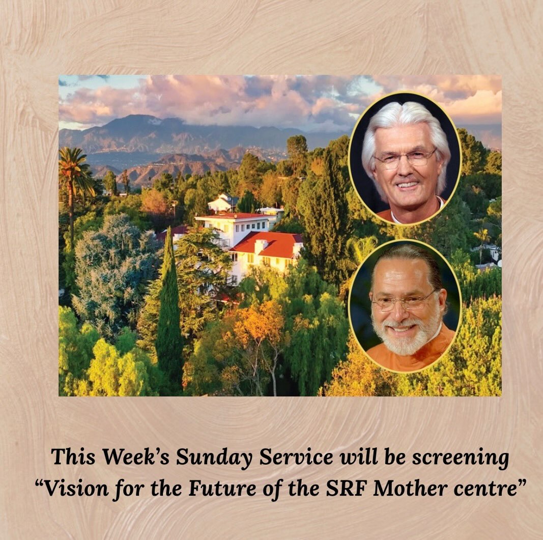 On Sunday 11th at 10:15am we will be screening a special video titled ‘A Vision for the Future of the SRF Mother Center’. In this video Brother Chidananda and Brother Vishwananda unveil the vision and inspiration behind the SRF International Headquarters Retrofit & Rehabilitation Project plans - and share a “preview” of the completed project. Please note that the 8am service will end at 10am so that we can commence screening the video at 10:15am. All are welcome 🙏🏽