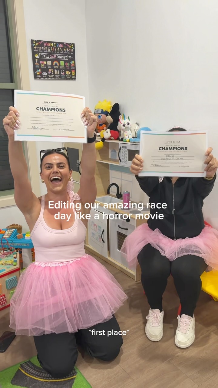 THE AMAZING RACE 🏃♀️🏆
Our team bonding day was DEFINITELY chaotic, entertaining and VERY competitive, so of course we had to edit it like a horror movie 👻
The final results:
1st place - 175 points | pink team 🌸💕
2nd place - 171 points | blue team 🦋💙
3rd place - 160 points | orange team 🍑🧡
We all had so much fun and highly recommend doing this for your next team bonding day! ✨
#speechpathology #teambonding #amazingrace #teamfun #competition