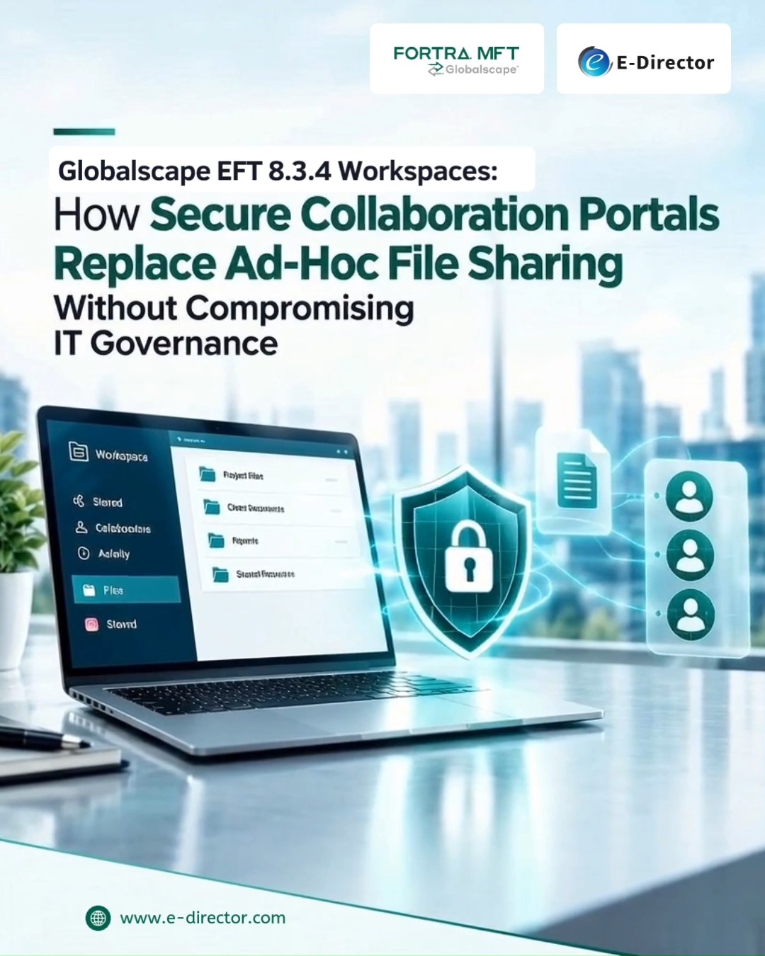 Ad-hoc file sharing creates governance gaps that IT teams cannot afford to ignore. Globalscape EFT 8.3.4 Workspaces addresses this directly by providing secure collaboration portals that give distributed teams a structured environment to exchange files without bypassing the controls, audit trails, and permission frameworks your organisation depends on.
Rather than routing sensitive data through personal email attachments or consumer-grade sharing tools, Globalscape EFT 8.3.4 Workspaces centralises file collaboration within a governed platform. IT administrators retain full visibility over who accesses what, when, and from where while end users experience a straightforward portal that removes the temptation to work around established processes.
For organisations managing complex, cross-border workflows, this balance between usability and control is critical. Globalscape EFT 8.3.4 makes it possible to standardise secure file collaboration at scale keeping compliance intact and IT governance firmly in place.
Contact us to learn how Globalscape EFT 8.3.4 Workspaces can replace fragmented file sharing practices with a secure, auditable collaboration environment your teams will actually use.
https://www.e-director.com/
#ProjectManagement #GlobalBusiness #MultinationalProjects #ProjectLeadership #InternationalProjects #EDirector #GlobalEDirector